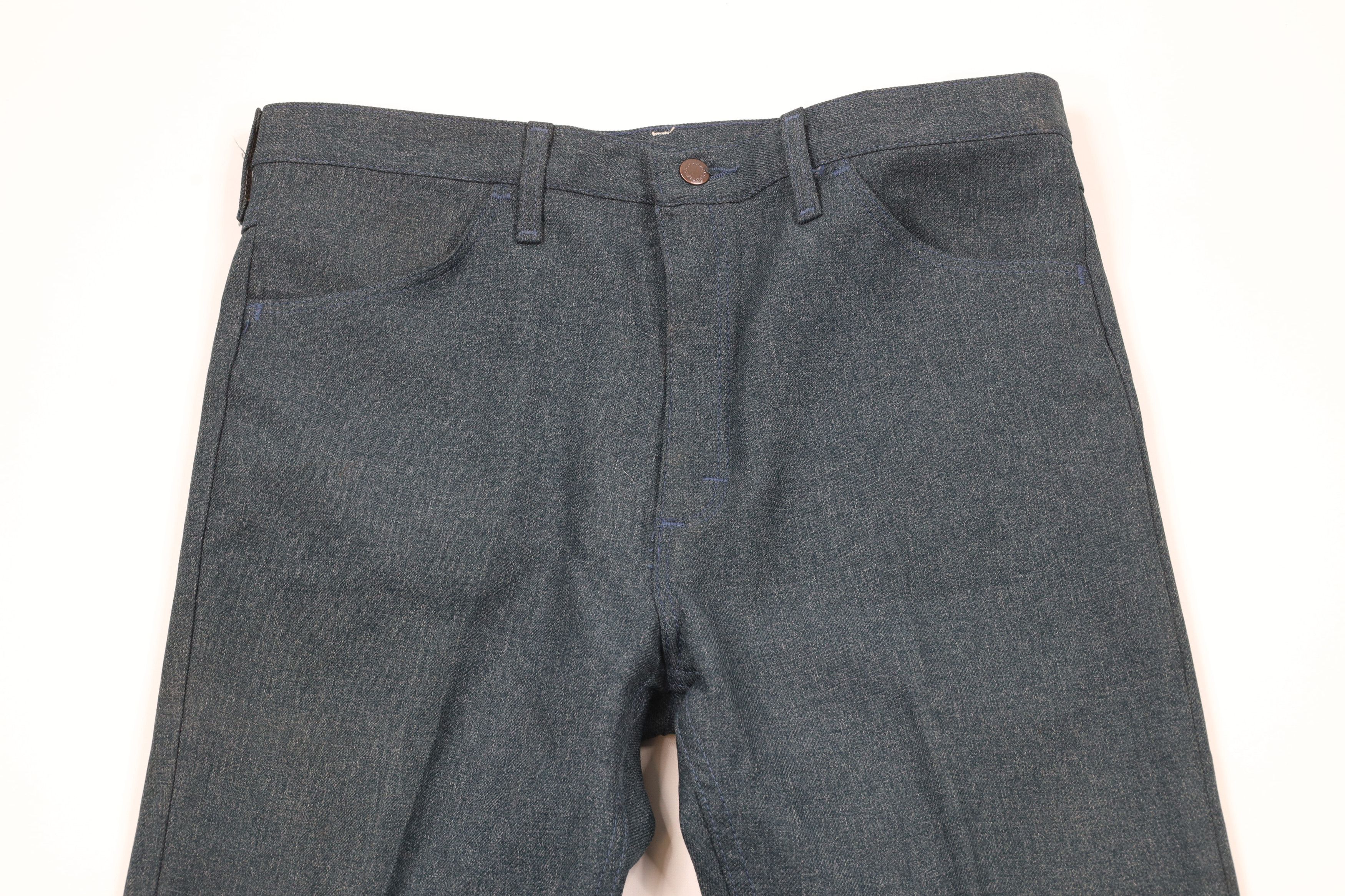 Vintage × Wrangler Vintage 90s Wrangler Flared Knit Chino Pants Blue USA Size US 36 / EU 52 - 2 Thumbnail