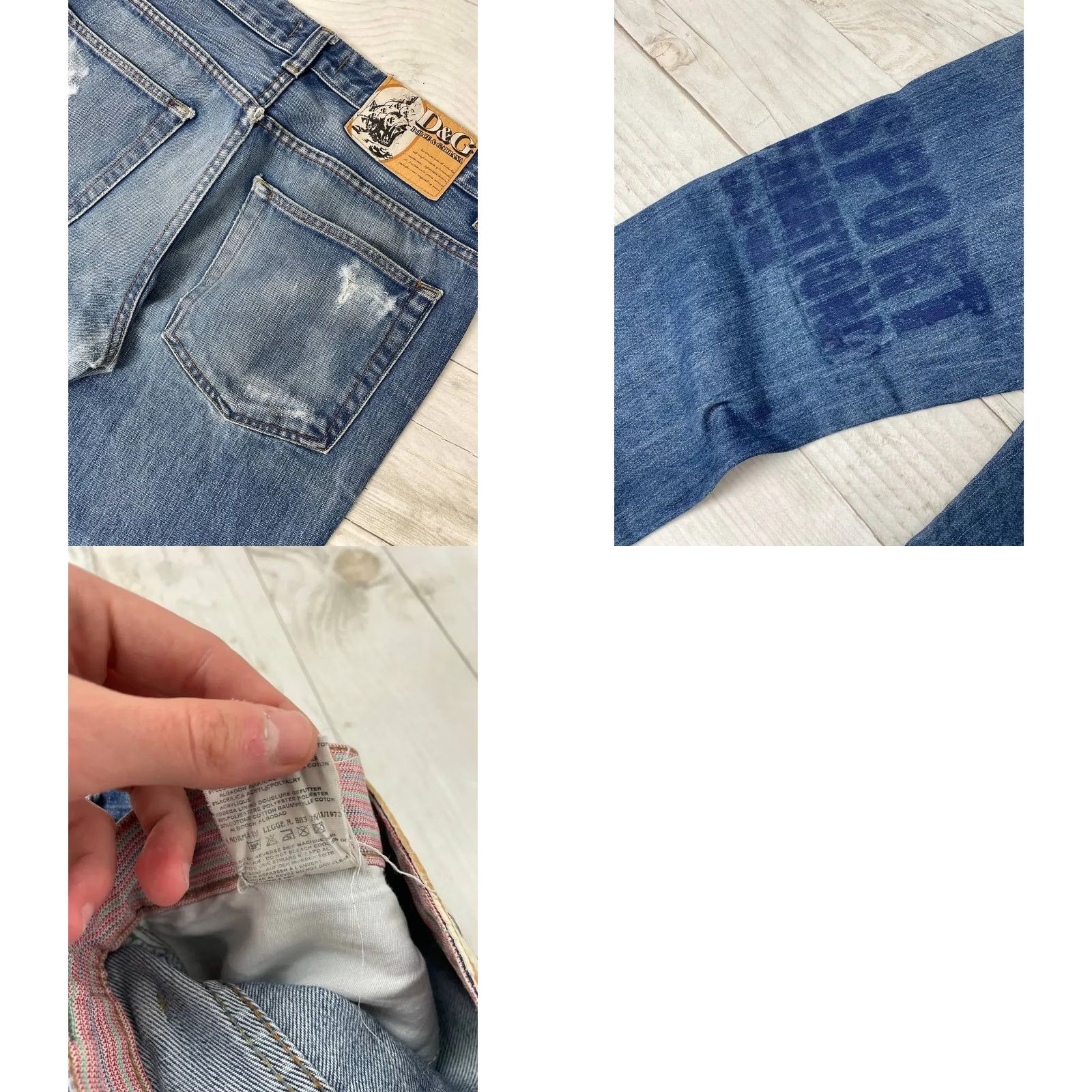 Dolce & Gabbana VINTAGE Dolce&Gabbana Jeans Denim Baggy Distressed Y2K Men Size 33 Blue Demin Jeans Distressed 33 31in 40cm 78cm Men Jeans Blue Dolce&Gabbana Size US 33 - 11 Thumbnail
