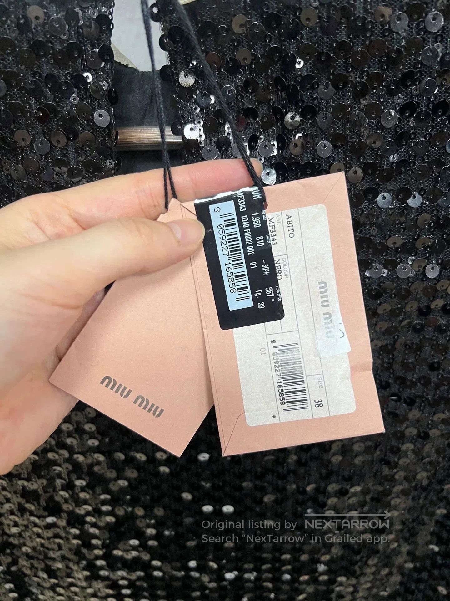 Miu Miu Miumiu Sequin Butterfly Collar Shirt Dress. Size S / US 4 / IT 40 - 4 Thumbnail