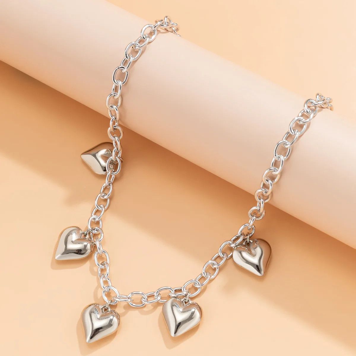 Japanese Brand × Vintage Silver Peach Heart Pendant Necklace Size ONE SIZE - 2 Thumbnail