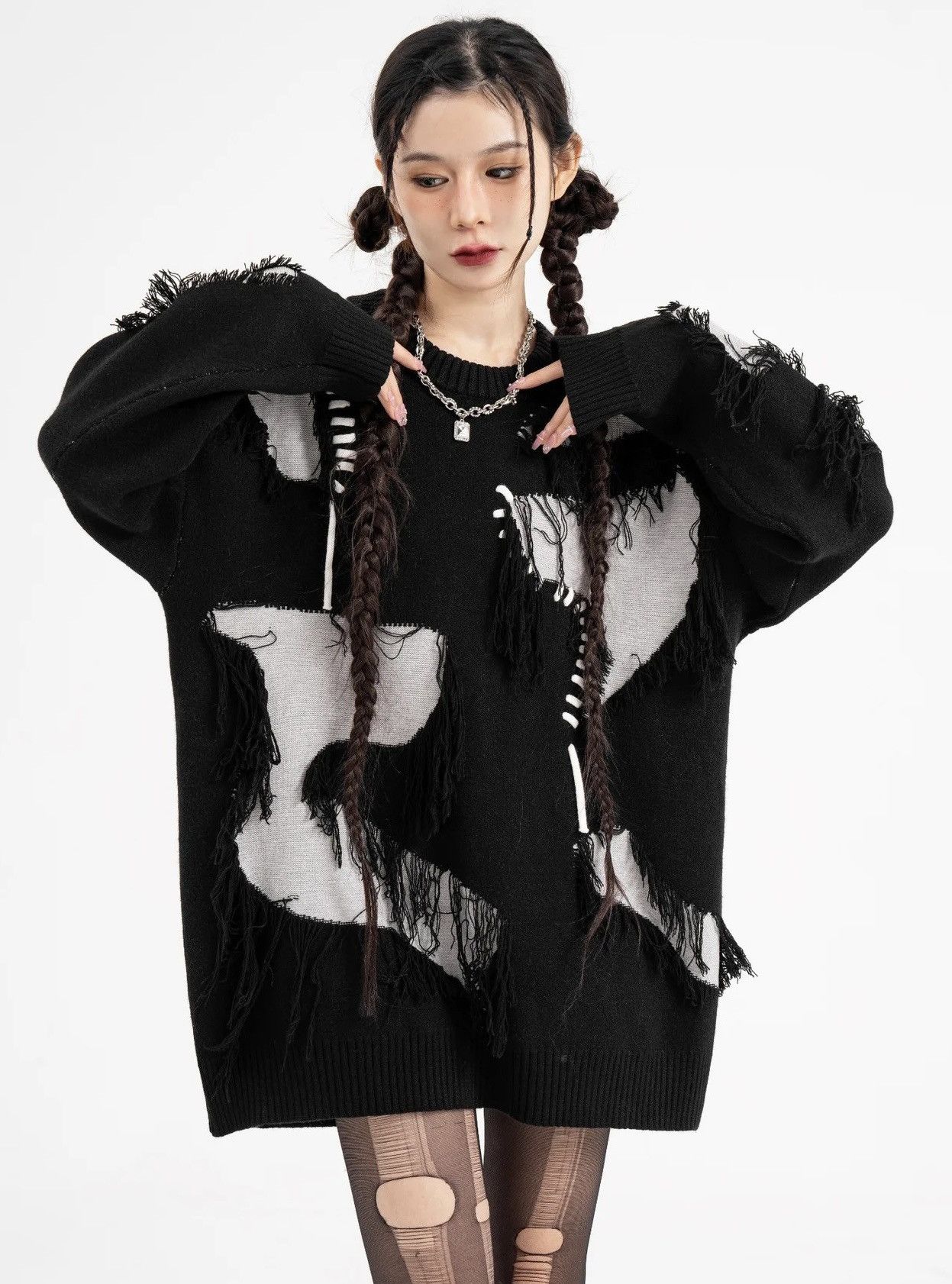 Vintage Knitted Sweater American Loose Pullover Harajuku Style Size US L / EU 52-54 / 3 - 5 Thumbnail