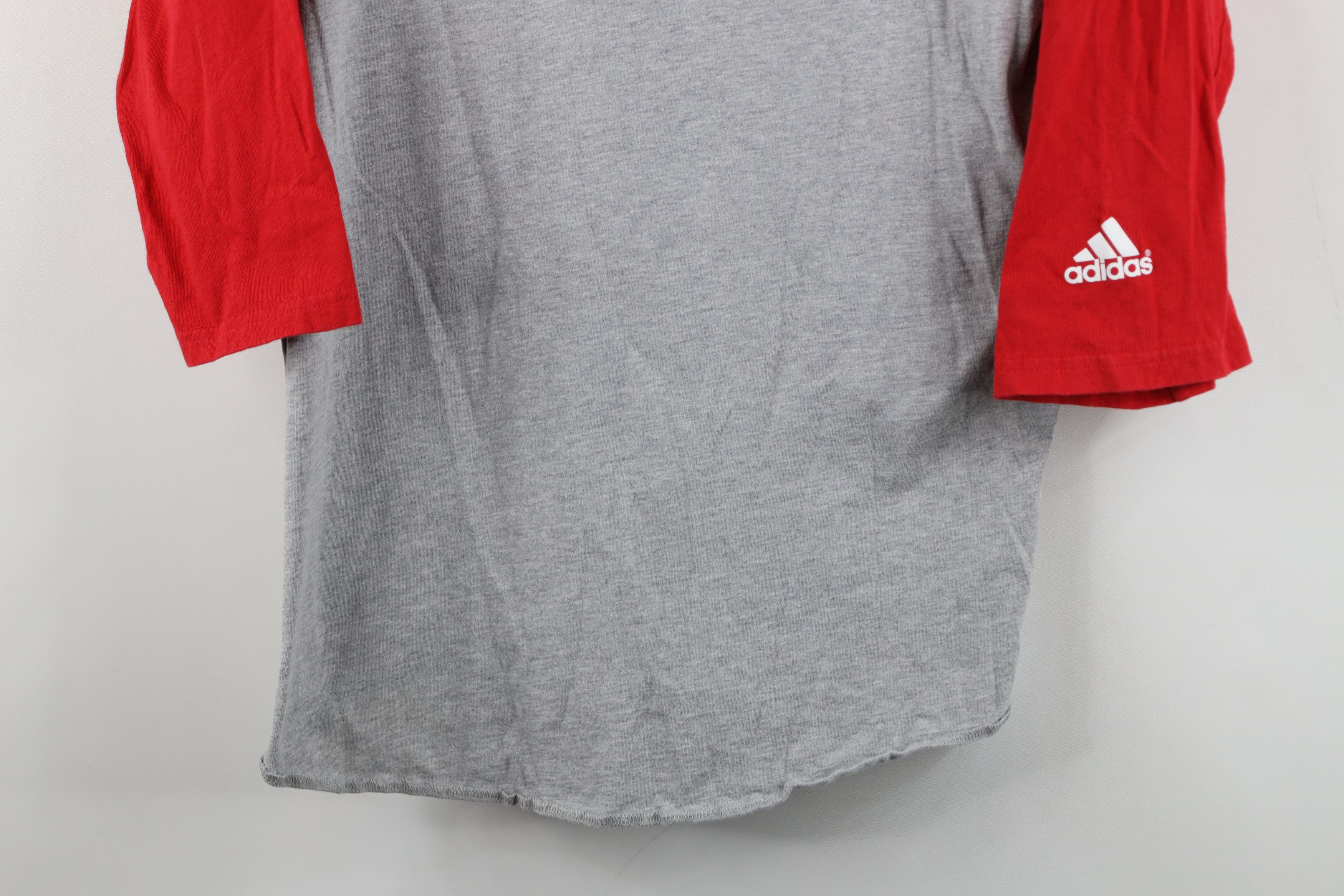 Adidas Vintage Y2K Adidas Block Baseball Raglan T-Shirt Gray Red Size US M / EU 48-50 / 2 - 3 Thumbnail