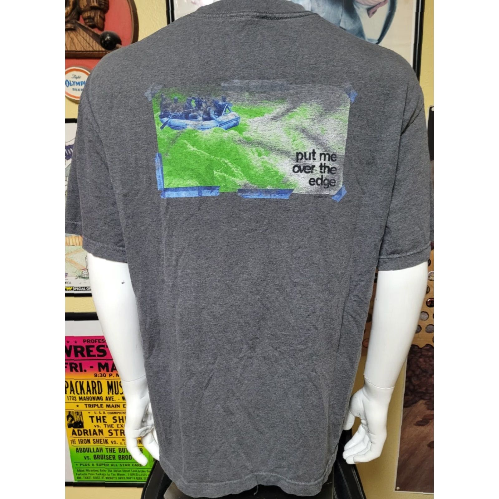 Vintage Gauley River Ace Adventure Resort T-Shirt XL Men Gray White Water Rafting Outdoors Kayak 1990s? Size US XL / EU 56 / 4 - 3 Thumbnail