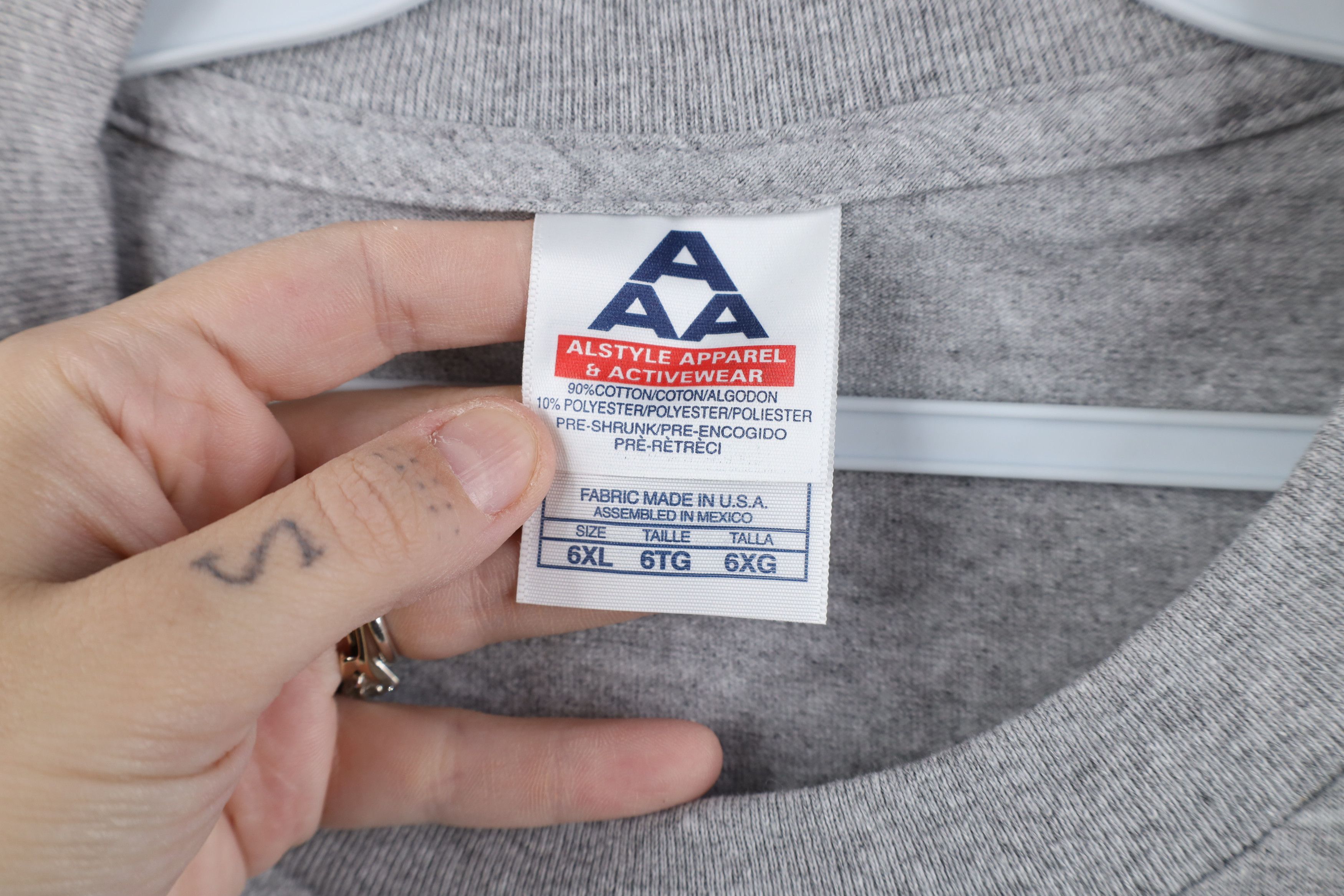 Vintage Vintage 90s Streetwear Short Sleeve T-Shirt Heather Gray Size US XXL / EU 58 / 5 - 6 Thumbnail