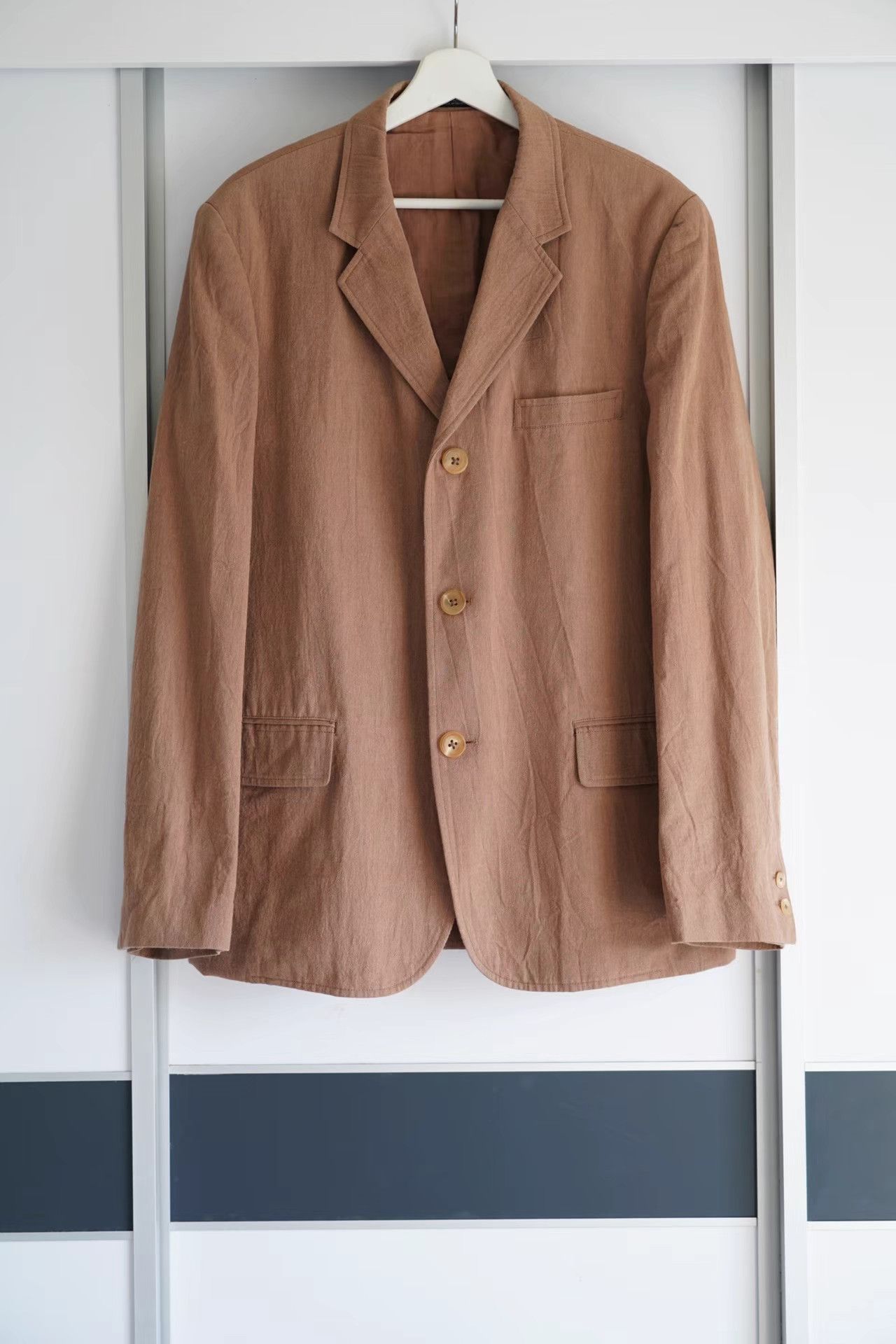 Yohji Yamamoto Yohji Yamamoto 01ss Persimmon Dyed Texture Blazer K4 Size US M / EU 48-50 / 2 - 1 Thumbnail