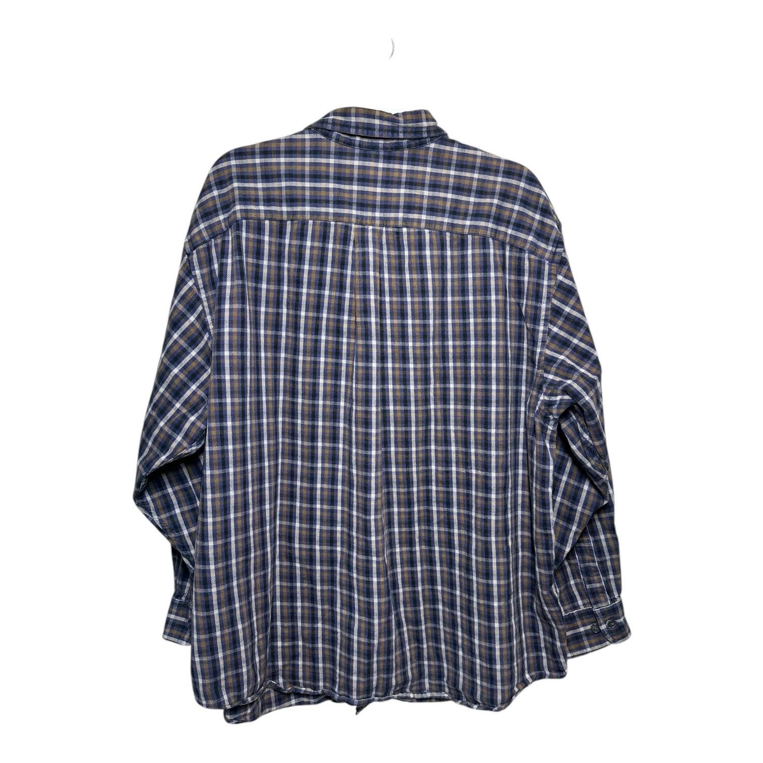 Roundtree & Yorke Roundtree & Yorke Blue Plaid Casual Shirt Mens 2XB Size US XXL / EU 58 / 5 - 2 Thumbnail