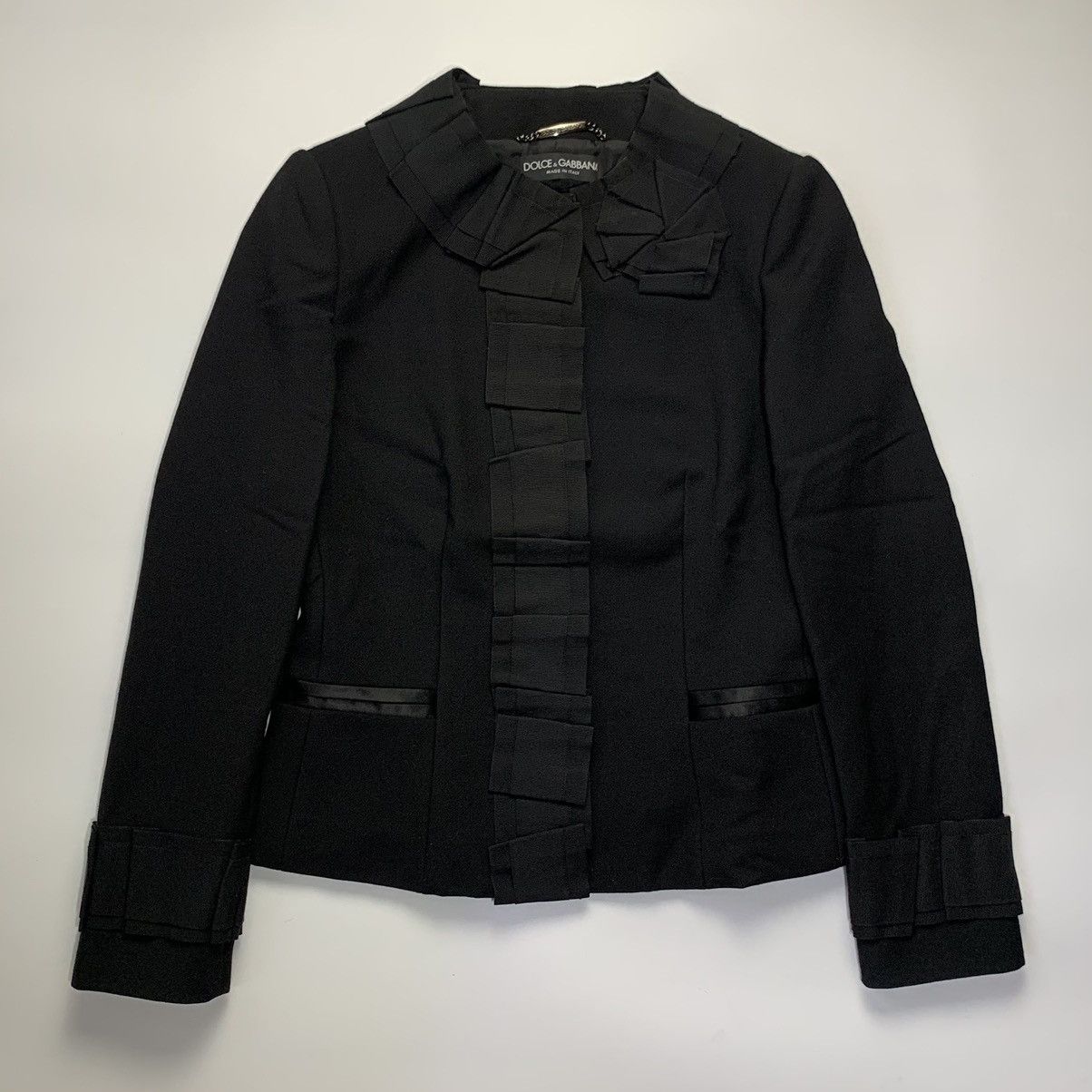 Dolce Gabbana Ruffled Piping Flower Blazer Jacket