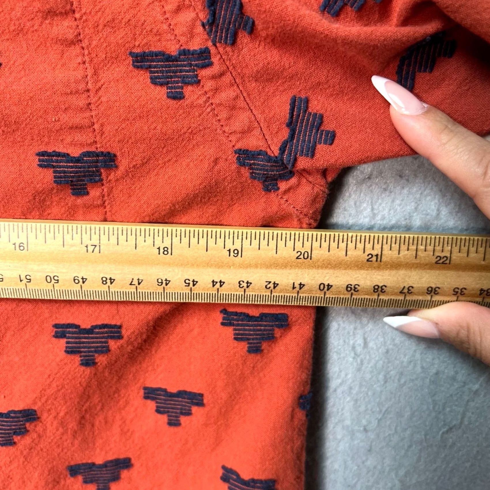Vintage Peau De Loup Shirt Womens Size 12 Red Button-Up 100% Upcycled Cotton Size XL / US 12-14 / IT 48-50 - 5 Thumbnail