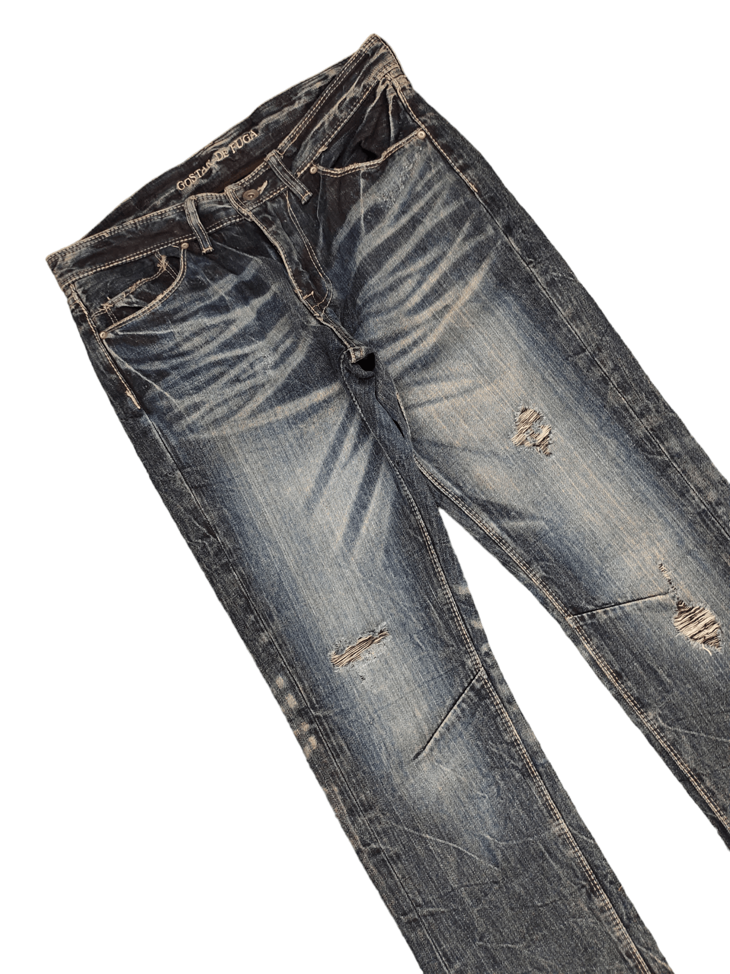 GOSTAR DE FUGA Gostar De Fuga Japan Clawmark Distress Faded Denim Jeans Y2k Size US 31 - 6 Thumbnail