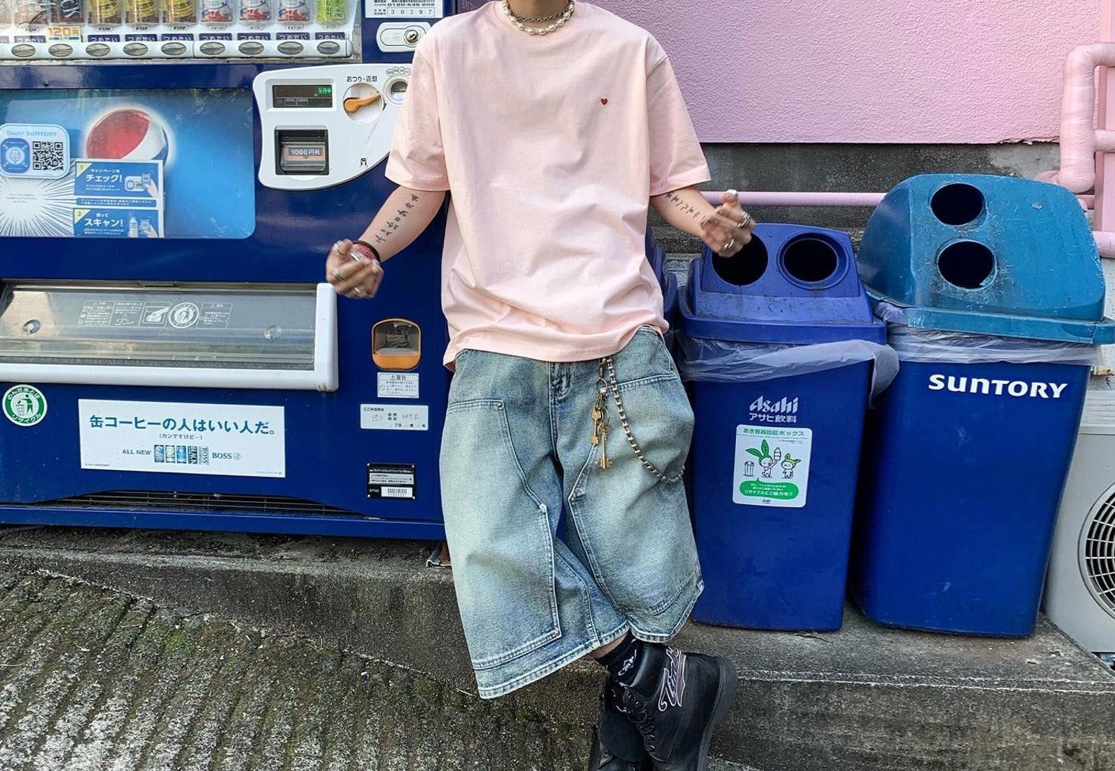Distressed Carpenter Jorts Baggy Long Shorts