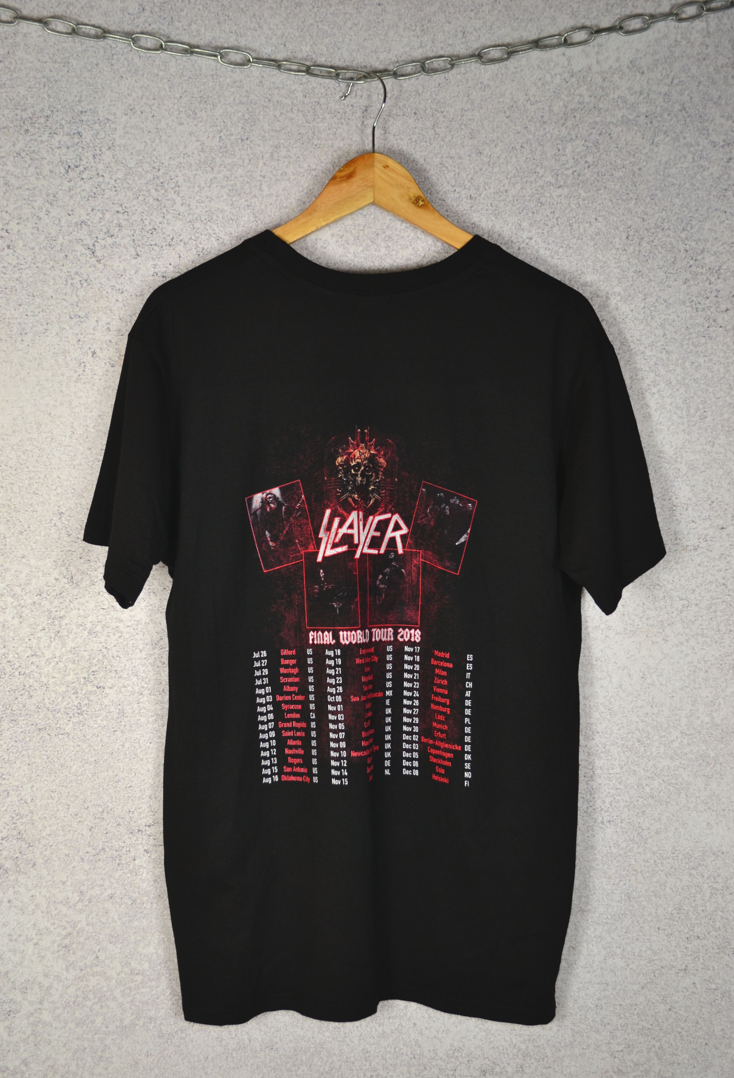 Band Tees × Slayer Slayer Final World Tour 2018 T-Shirt Band Tees Size US L / EU 52-54 / 3 - 5 Thumbnail