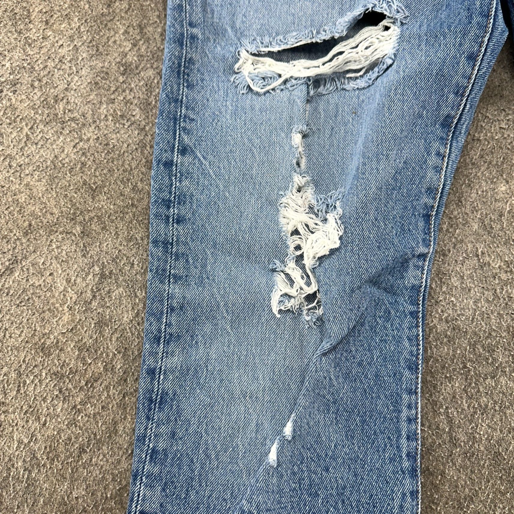 Levi's Levi's 501 Jeans Womens 29x30 Blue Light Distressed Regular Straight Denim 5-Pocket Cotton Regular Fit Vintage No Size 29" - 5 Thumbnail