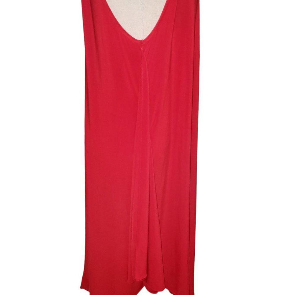 Designer CT481a Red Ladies Red Midi Sleeveless Dress L Size L / US 10 / IT 46 - 6 Thumbnail