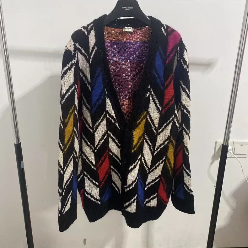 Saint Laurent Paris saint Laurent paris21FW Color Block Jacquard Cardigan swea Size US S / EU 44-46 / 1 - 1 Thumbnail
