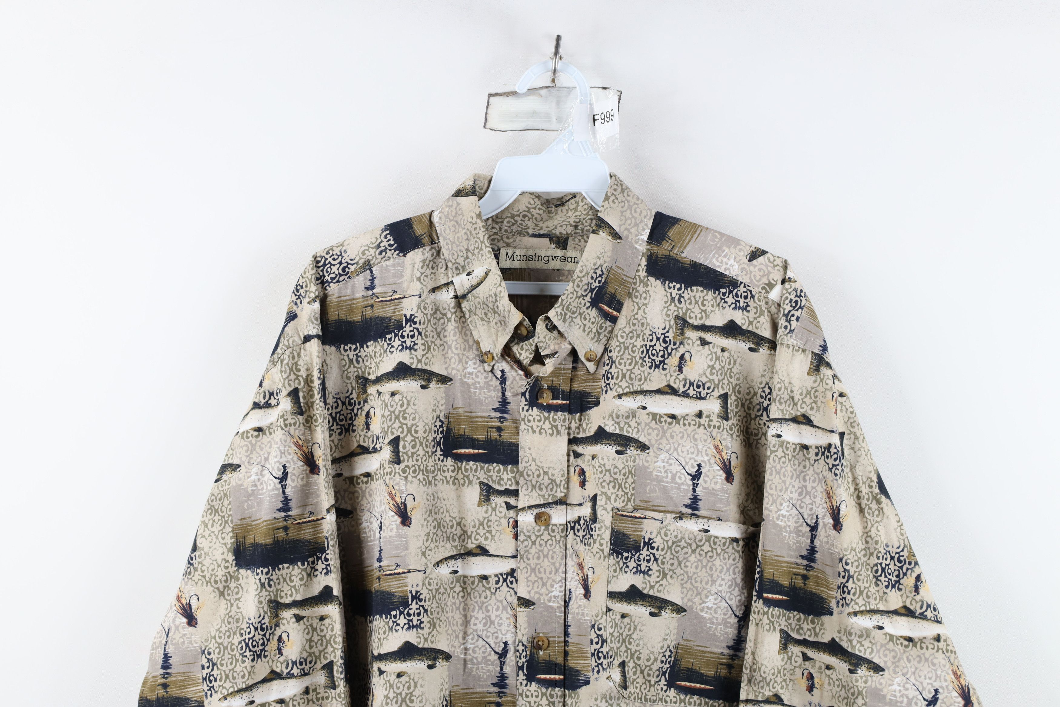 Vintage Vintage 90s Y2K Fishing Over Print Short Sleeve Button Shirt Size US L / EU 52-54 / 3 - 2 Thumbnail
