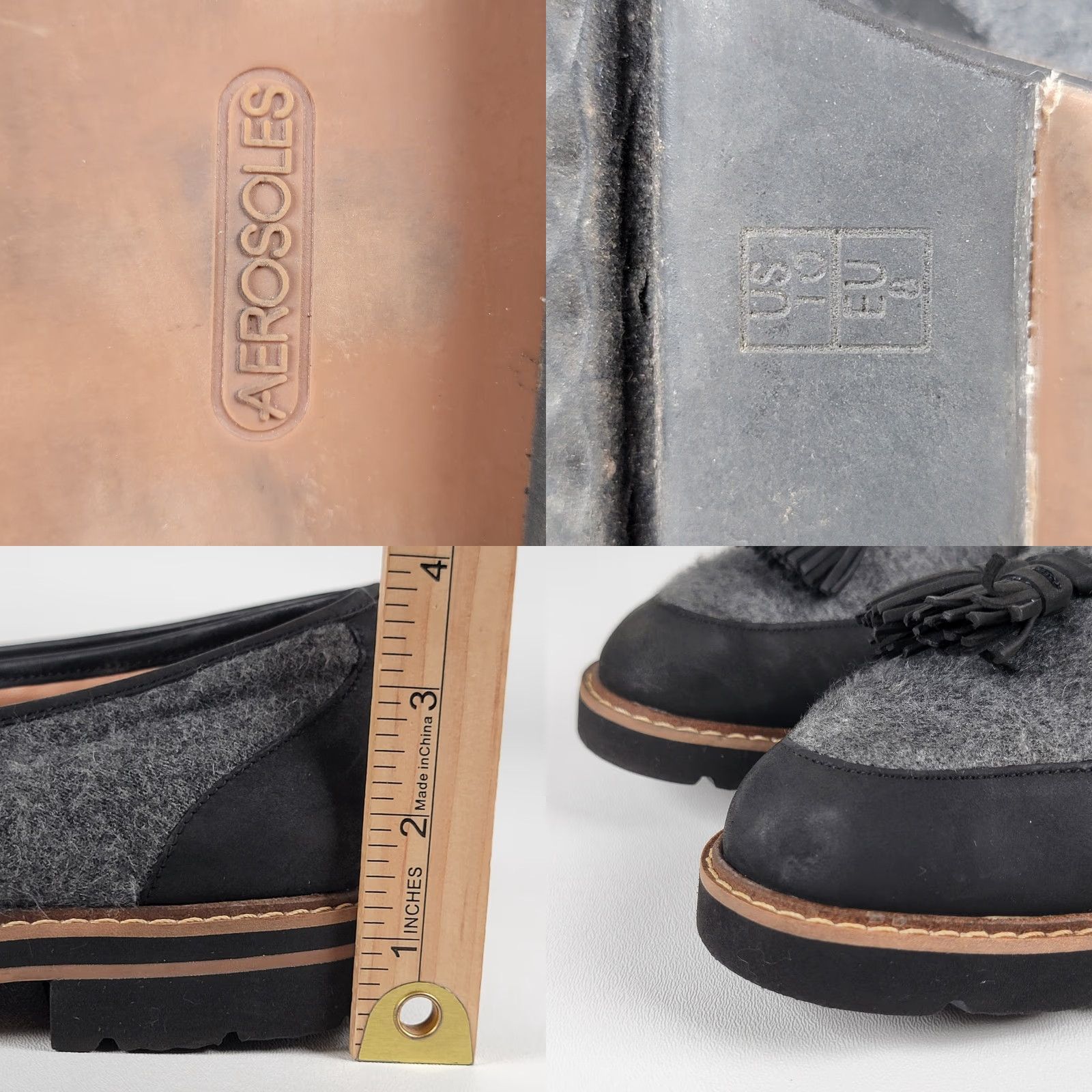 Vintage Aerosoles Women's Pen Name Kiltie Loafer Black & Grey Tasseled Slip On Flat Size US 10 / IT 40 - 8 Thumbnail