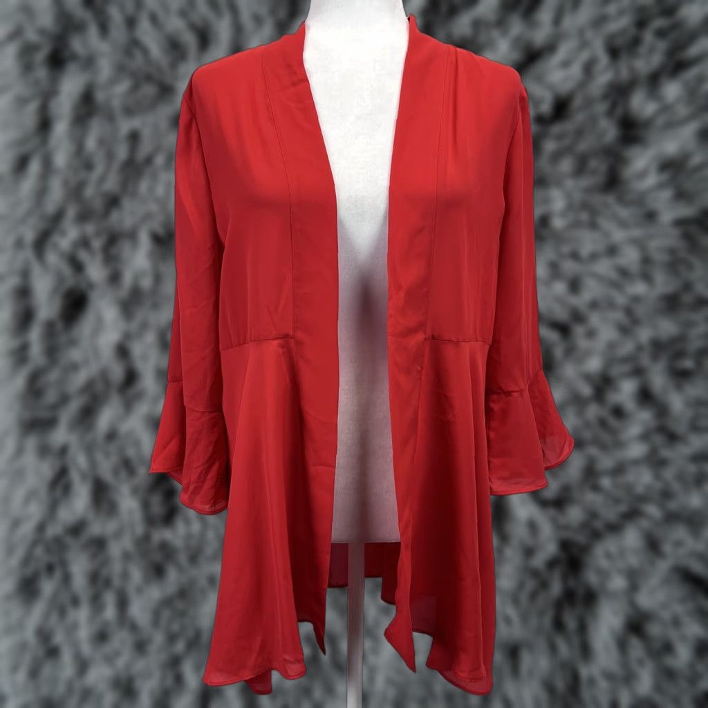 Soft Surroundings Soft Surroundings Lightweight Open Topper Jacket Sz L VGUC Flutter Sleeve Red Size L Regular Women Jacket Topper Red Lightweight Open Size L / US 10 / IT 46 - 1 Thumbnail