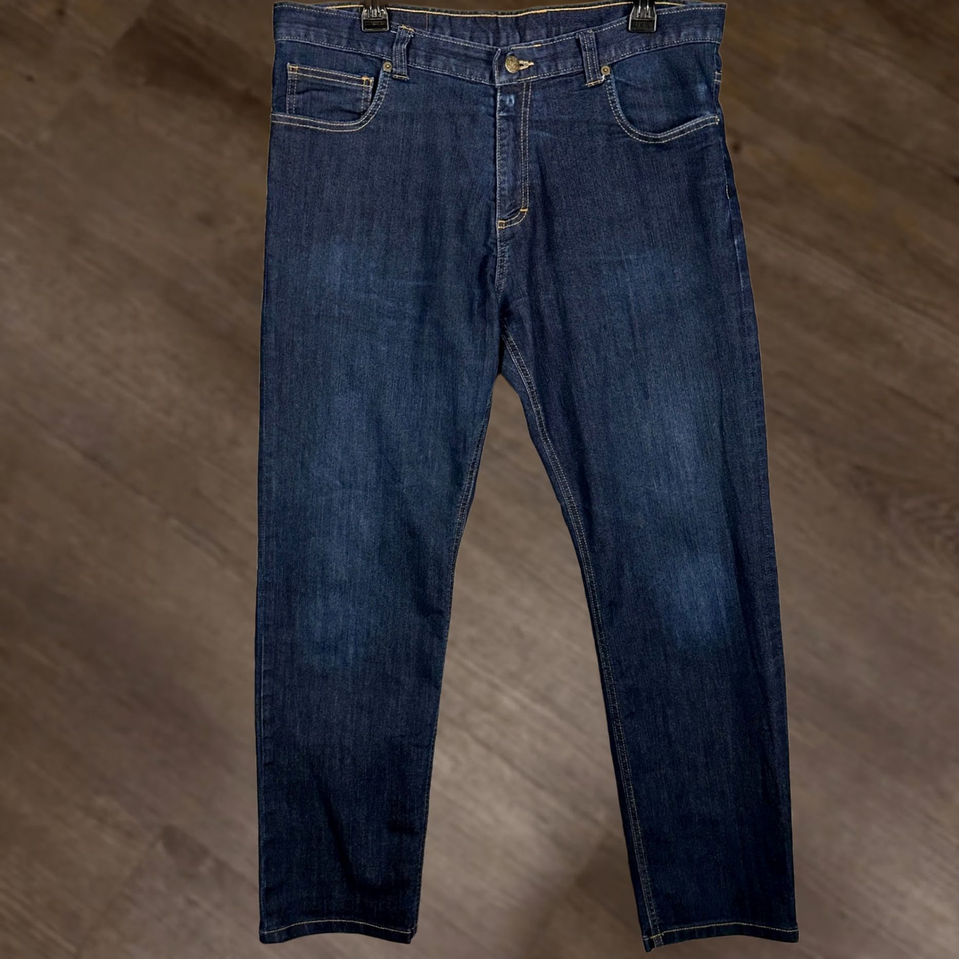 Denime Dearborn Jeans Mens 36 Blue Dark Wash Straight Leg 5 Pocket Denim Casual Size US 36 / EU 52 - 1 Thumbnail