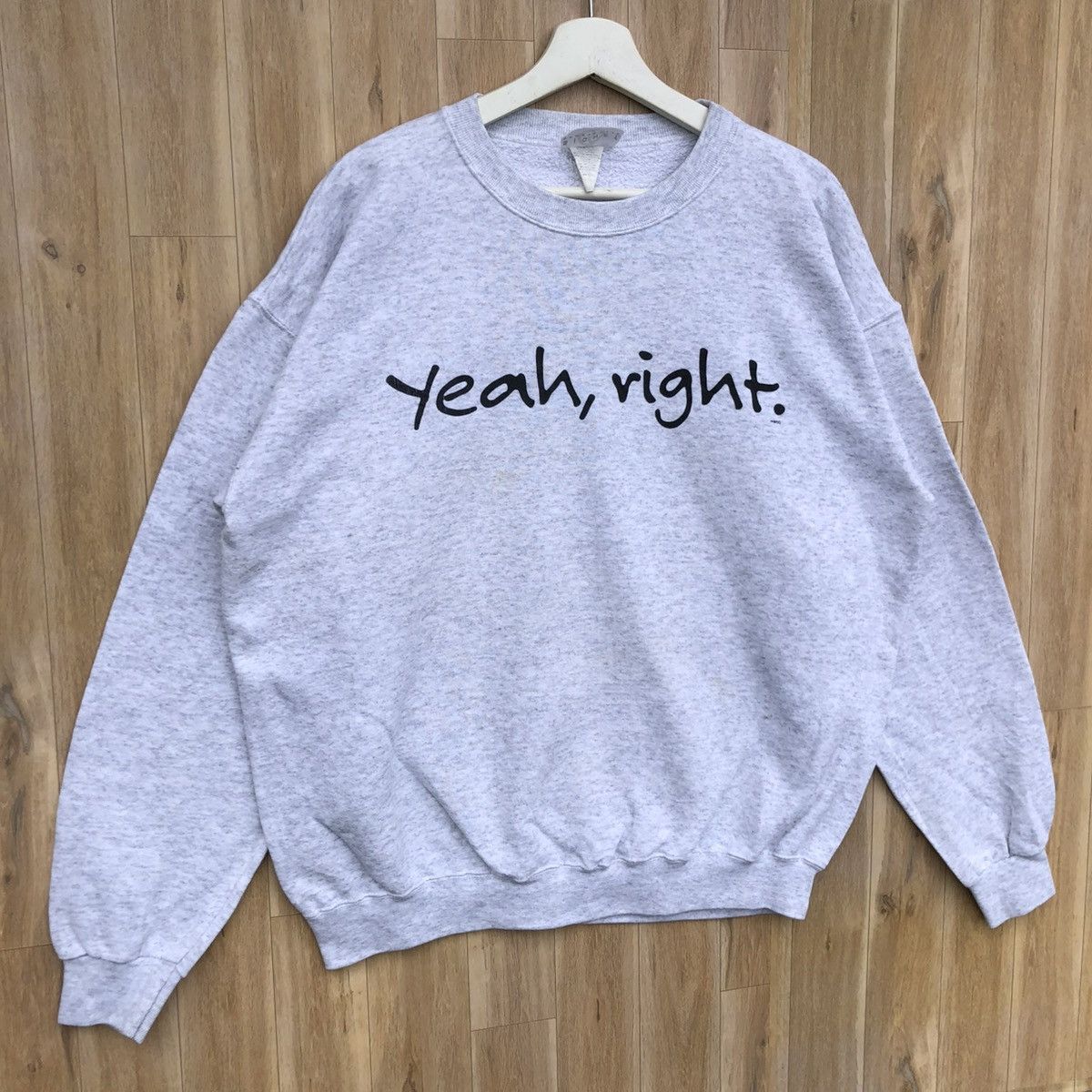 Vintage Vintage 90’s Yeah, Right Pullover Sweatshirt Size US L / EU 52-54 / 3 - 2 Thumbnail