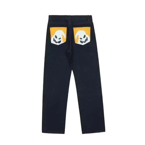 Jean GHOST Painted Graphic Blue Denim Jeans Size US 32 / EU 48 - 3 Thumbnail