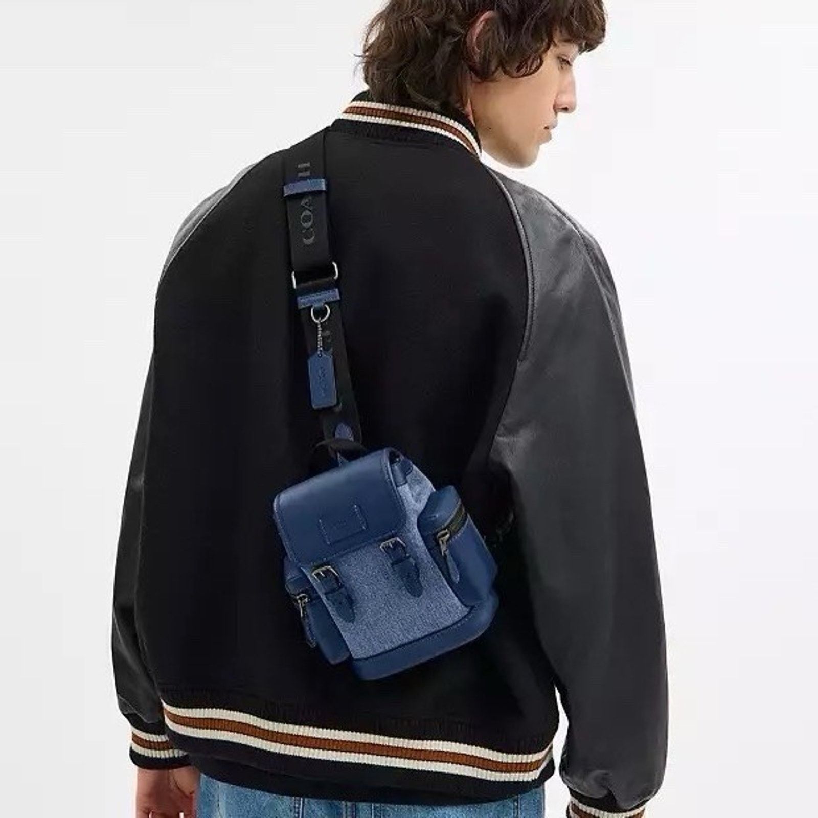 Coach NWT Coach Sprint Sling Pack Leather Denim CBF64 Deep Blue Size ONE SIZE - 6 Thumbnail