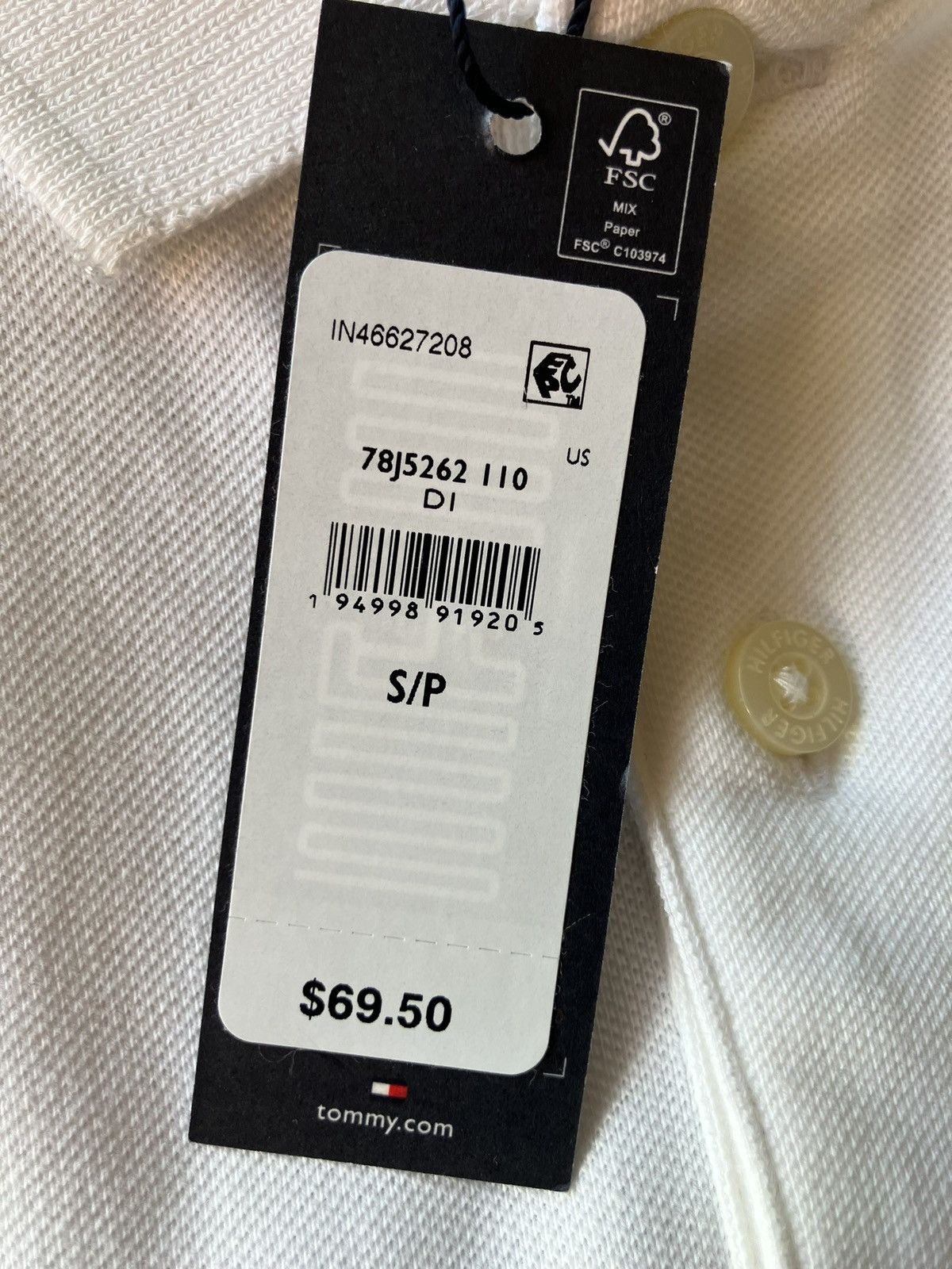 Tommy Hilfiger TOMMY HILFIGER Signature Logo Slim Fit Polo - White Size US S / EU 44-46 / 1 - 2 Thumbnail