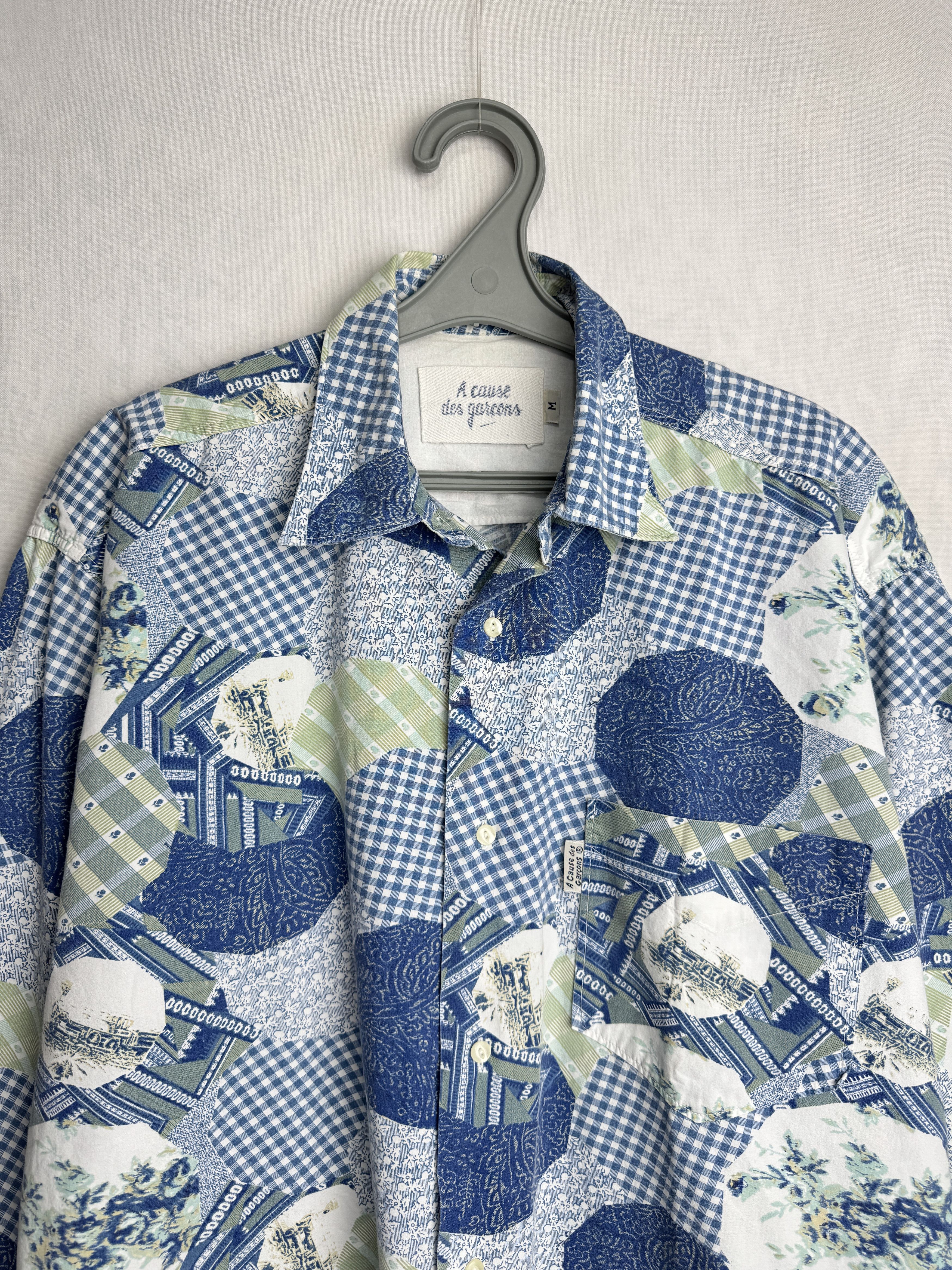 Other × Vintage A CAUSE des GARÇONS men’s patchwork print button up shirt Size US L / EU 52-54 / 3 - 2 Thumbnail