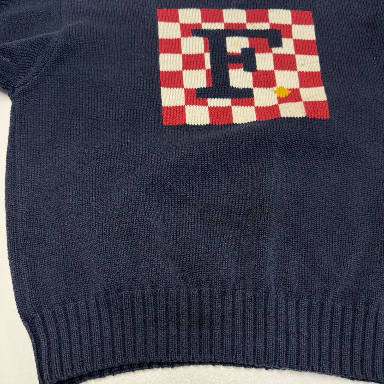 Faconnable Vintage Faconnable Knit Sweater Mens Large Blue Checked Boar Size US L / EU 52-54 / 3 - 5 Thumbnail