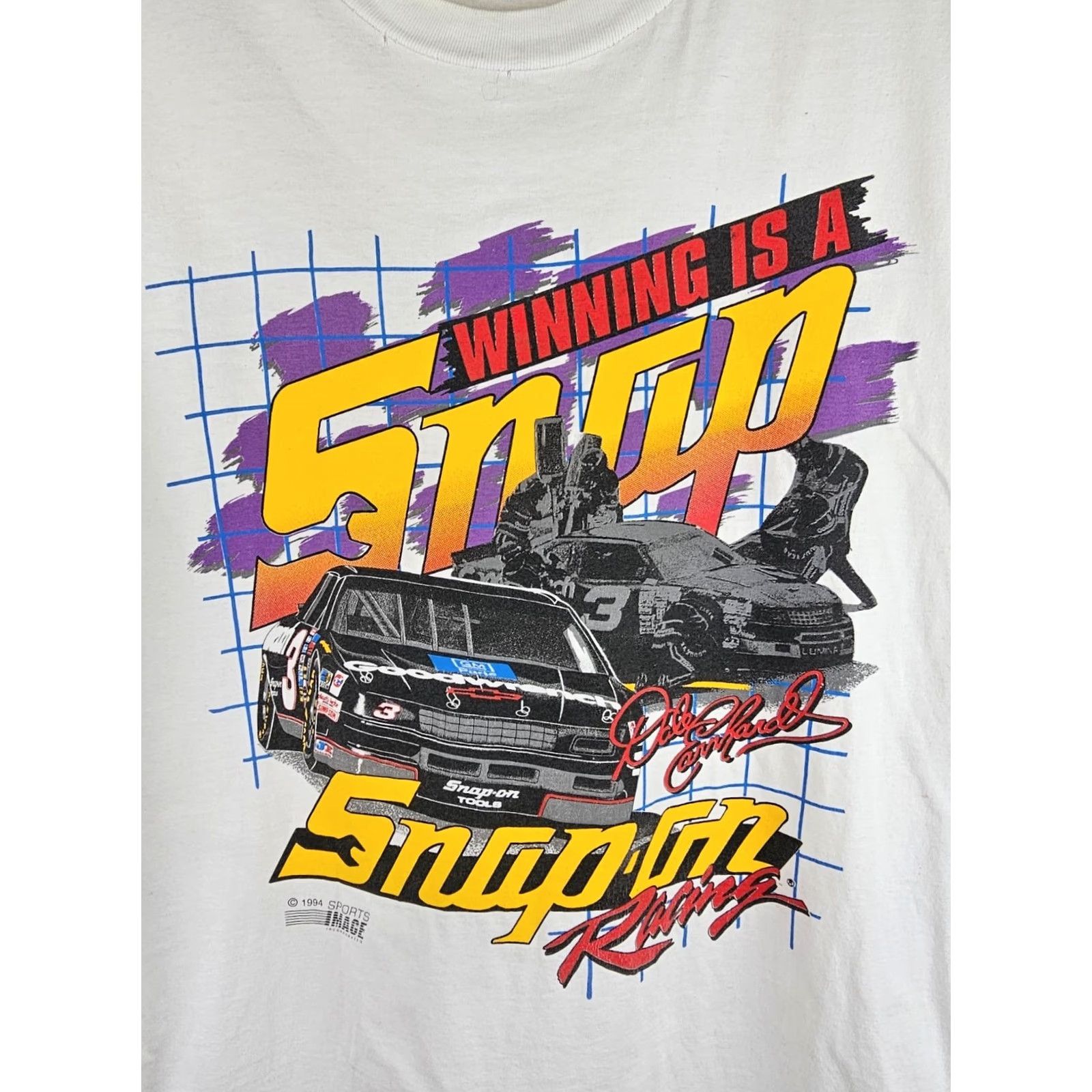Vintage VINTAGE SNAP ON RACING DALE EARNEST WHITE COTTON T-SHIRT SZ LARGE Size US L / EU 52-54 / 3 - 2 Thumbnail