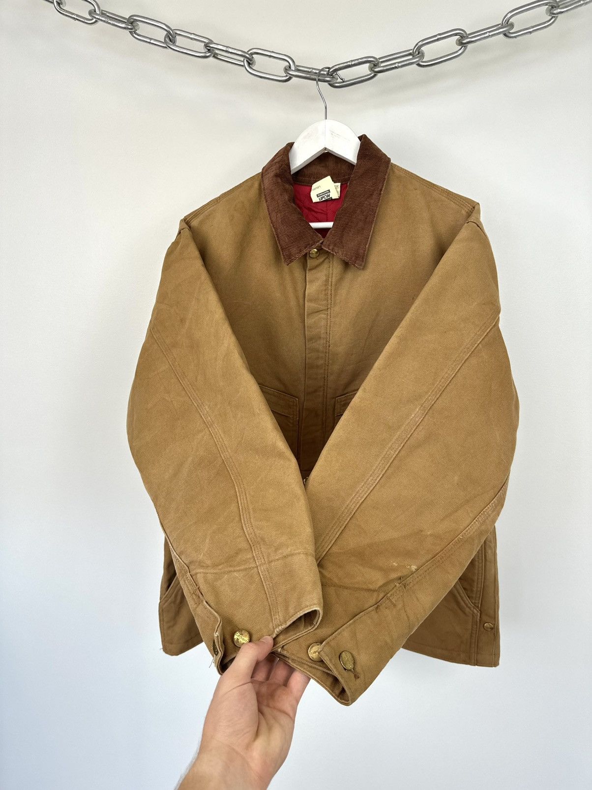 Carhartt Vintage 80s Carhartt USA Faded Utility Arctic Detroit Jacket Size US L / EU 52-54 / 3 - 8 Thumbnail