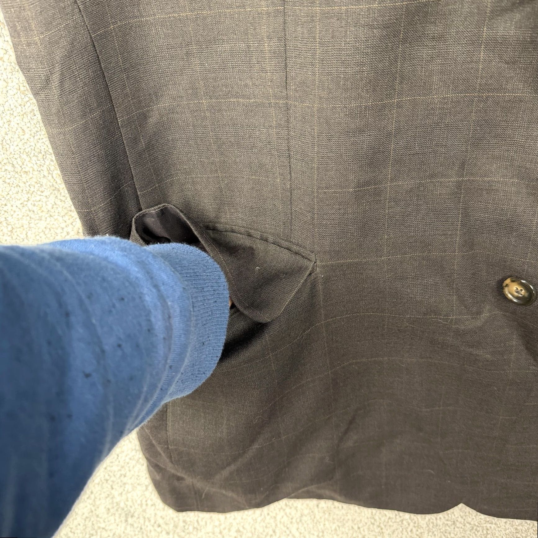 Jos. A. Bank Jos. A. Bank Sport Coat Mens 46L Brown Wool Plaid Blazer Two Button Suit Jacket Size 46R - 3 Thumbnail