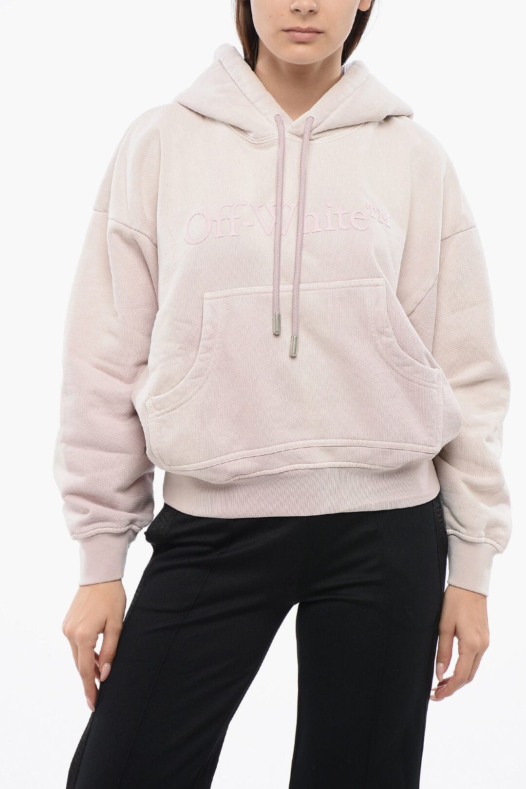 Off-White Maxi Hoodie Sweatshirt LAUNDRY with Logo and Patch Pocket Size M / US 6-8 / IT 42-44 - 1 Thumbnail