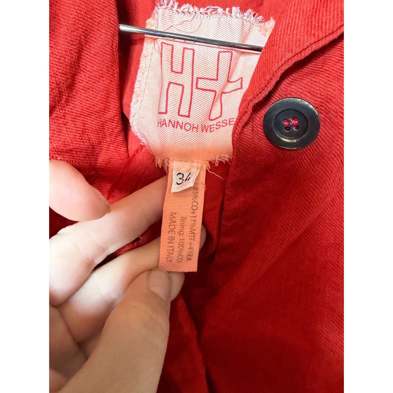 Other Hannoh Wessel red cotton button down blazer jacket sz 34 XS Size XS / US 0-2 / IT 36-38 - 3 Thumbnail