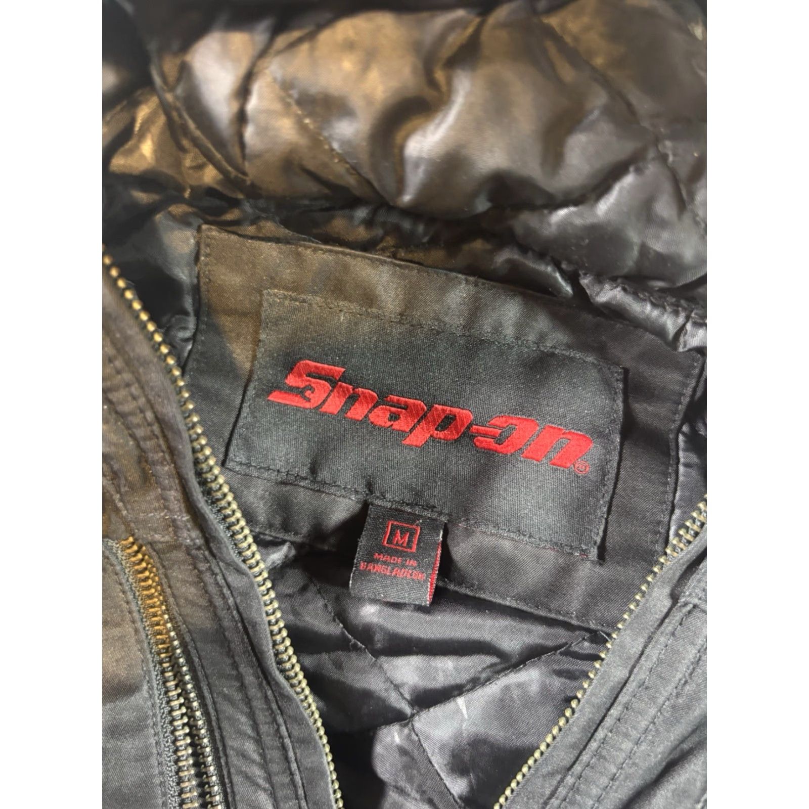 Vintage Snap-On Men's Black Hooded Work Jacket Canvas with American Flag Patch M Jacket Mens Black Canvas Hooded Work Jacket with Flag Patch Size US M / EU 48-50 / 2 - 5 Thumbnail
