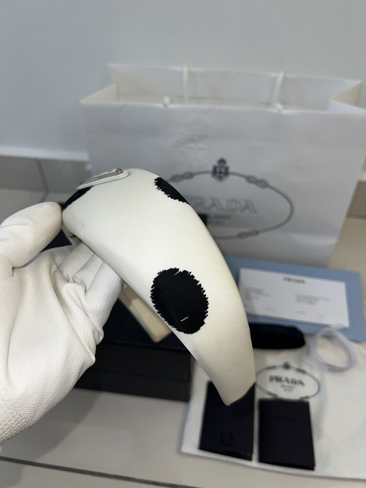 Prada Prada Continuation Headband White (SS24) Size ONE SIZE - 3 Thumbnail