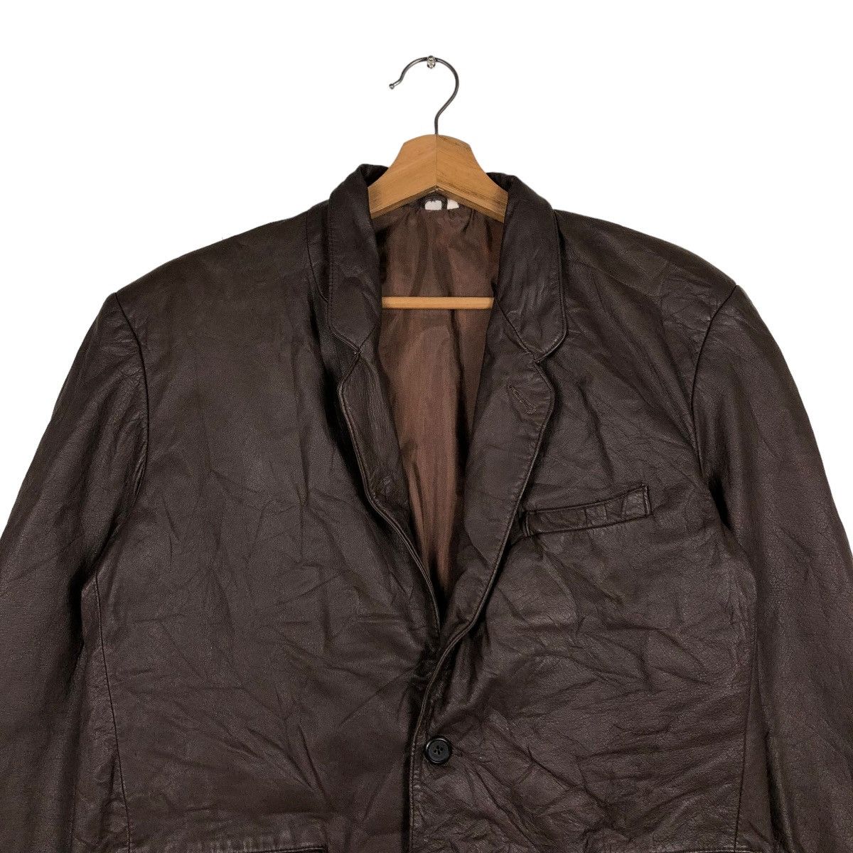 Japanese Brand 🔥VINTAGE GENUINE LEATHER JACKET BIG POCKET ISSEY MIYAKE Size US M / EU 48-50 / 2 - 5 Thumbnail
