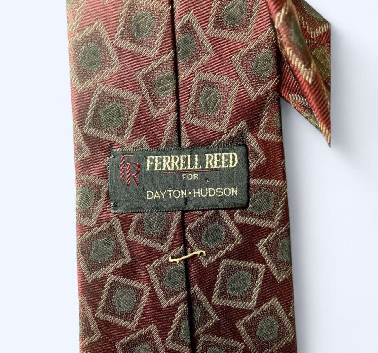 Other Vintage FR Ferrell Reed 100% Silk Tie Wine red 4" x 57" Size ONE SIZE - 4 Thumbnail