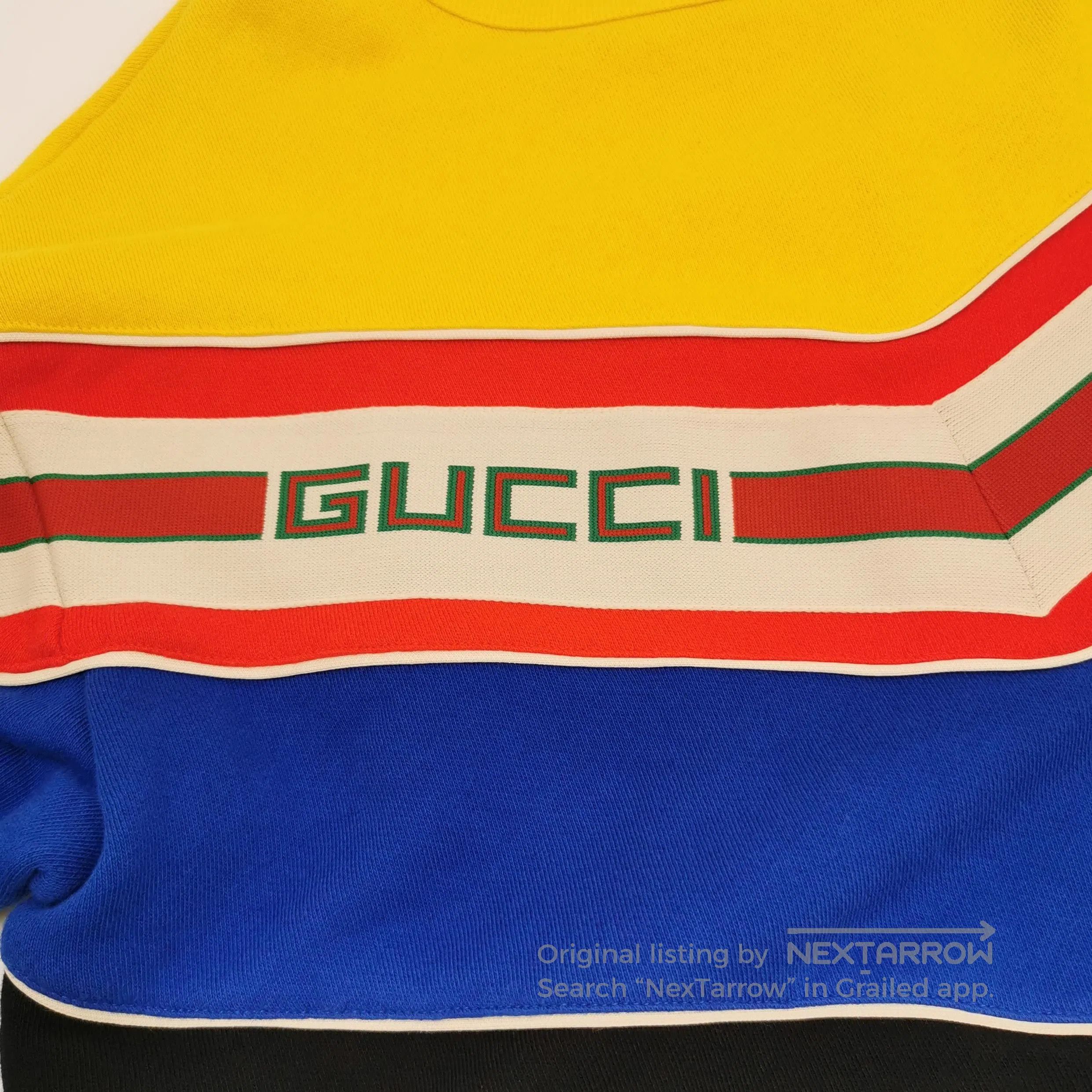 Gucci Gucci Colorblock Stripe Logo Crewneck Sweatshirt M. Size US M / EU 48-50 / 2 - 1 Thumbnail