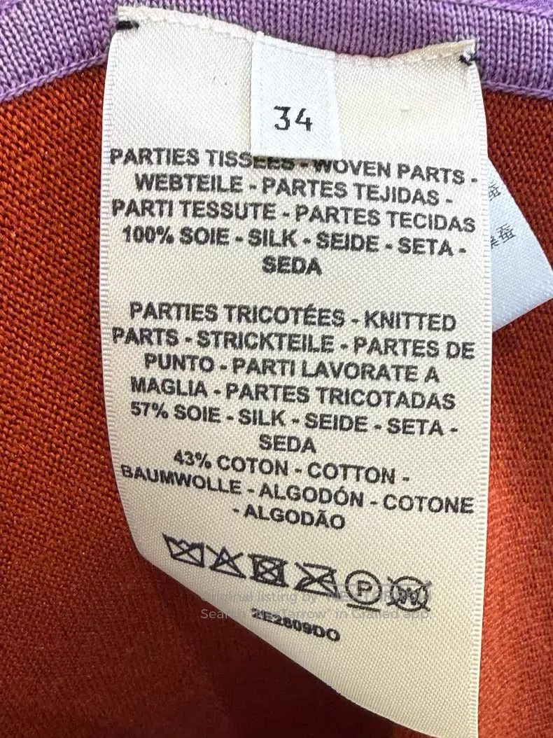 Hermes Hermes Orange and Pink Colorblock Women's Dress Size XXS / US 00 / IT 34 - 5 Thumbnail