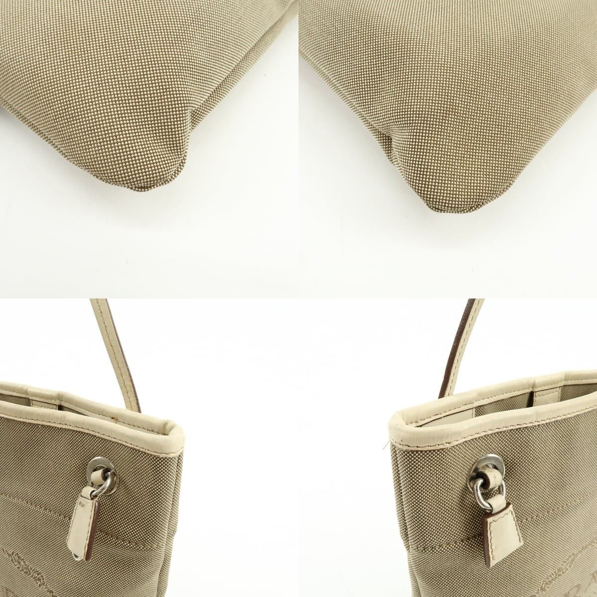 Prada Prada Logo Jacquard Canvas Crossbody Bag Beige Size ONE SIZE - 5 Thumbnail