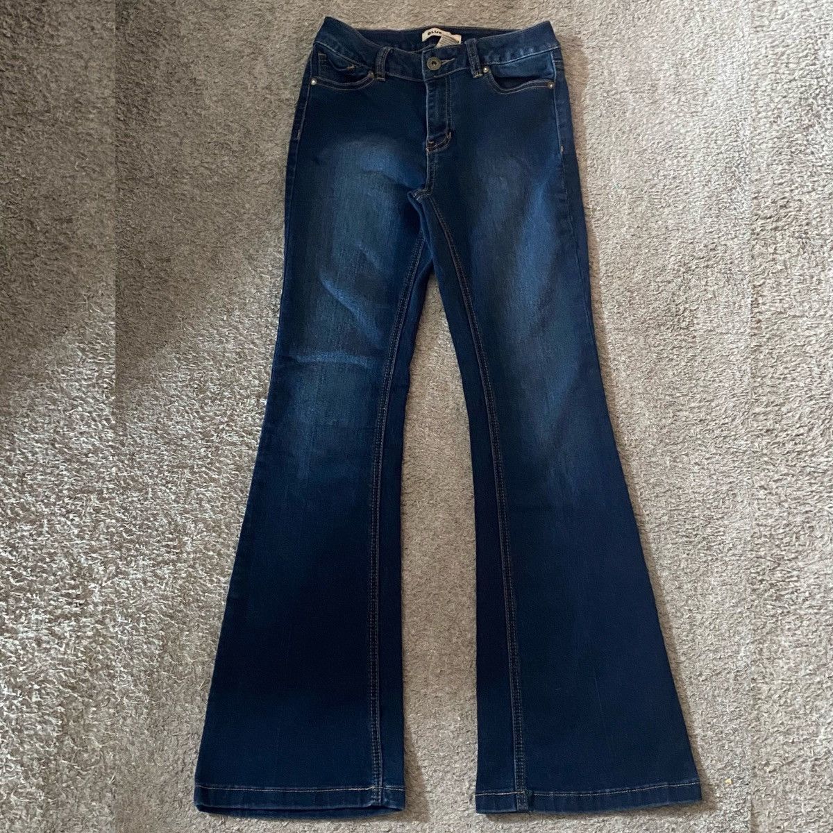 Vintage Retro, Blue Spice, Dark Wash, Flare Leg, Denim Jeans Size 28" / US 6 / IT 42 - 2 Thumbnail