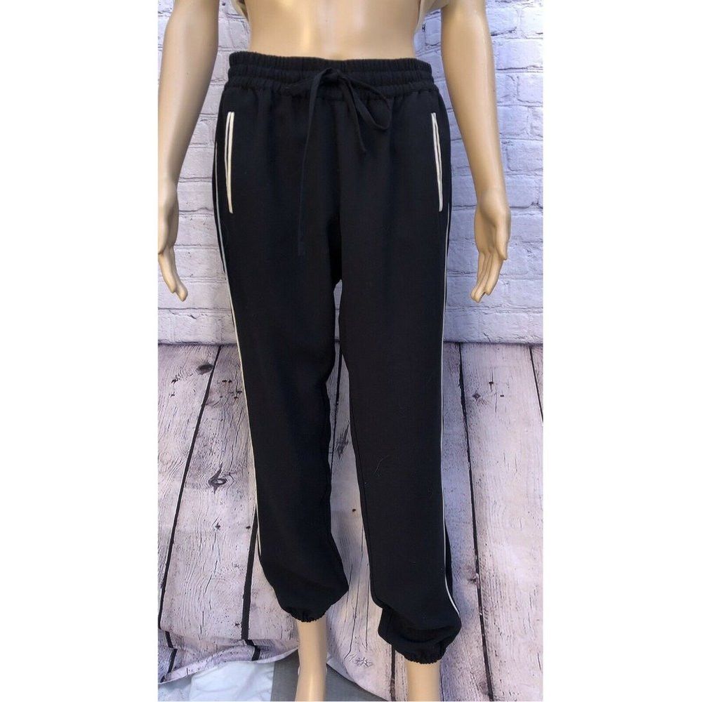 Joie Joie Black Jogger Pants White Trim Size S Size 28" / US 6 / IT 42 - 1 Thumbnail