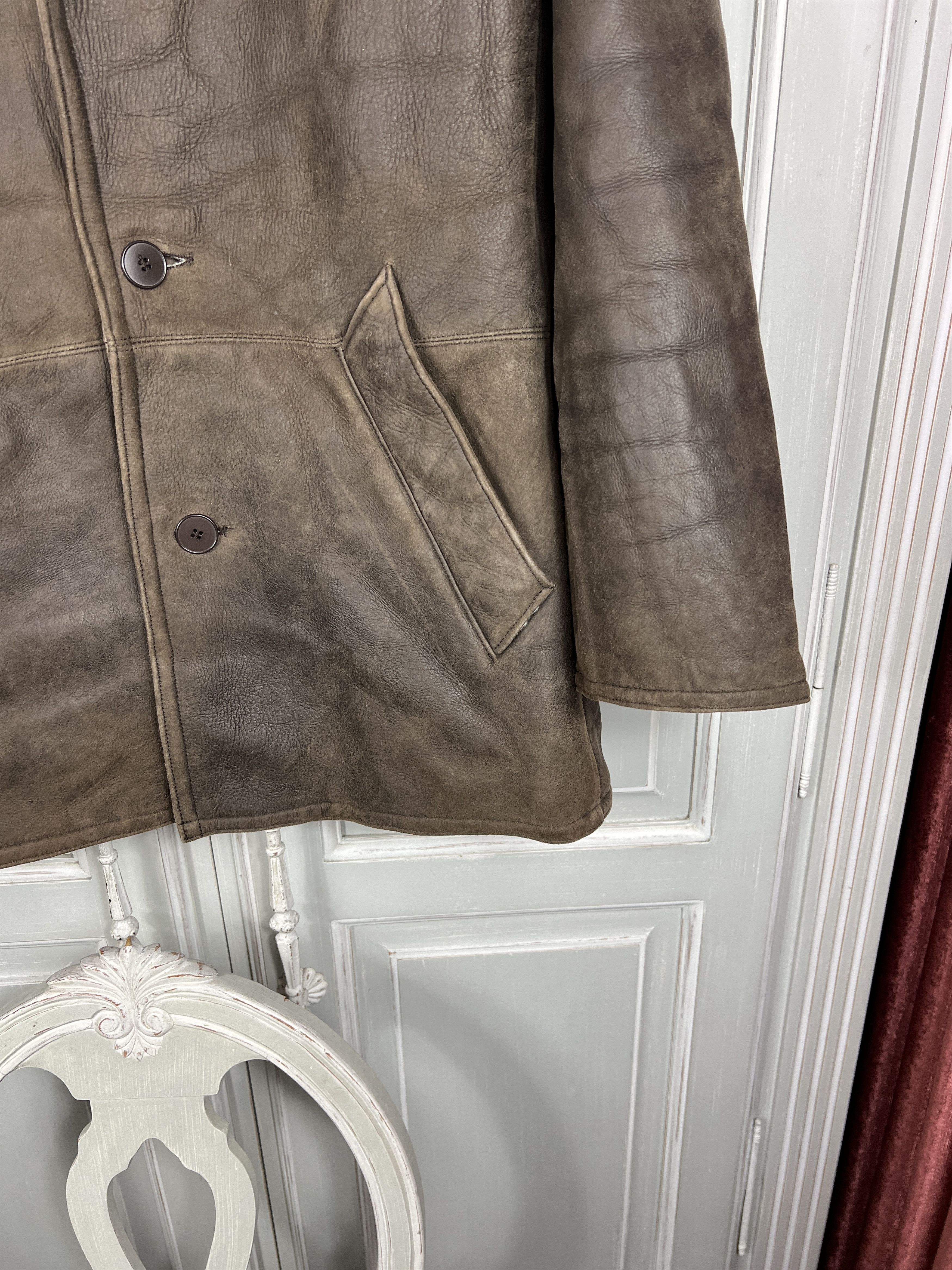 agnes b. Agnes B.homme Sherpa leather jacket wool Size US M / EU 48-50 / 2 - 6 Thumbnail