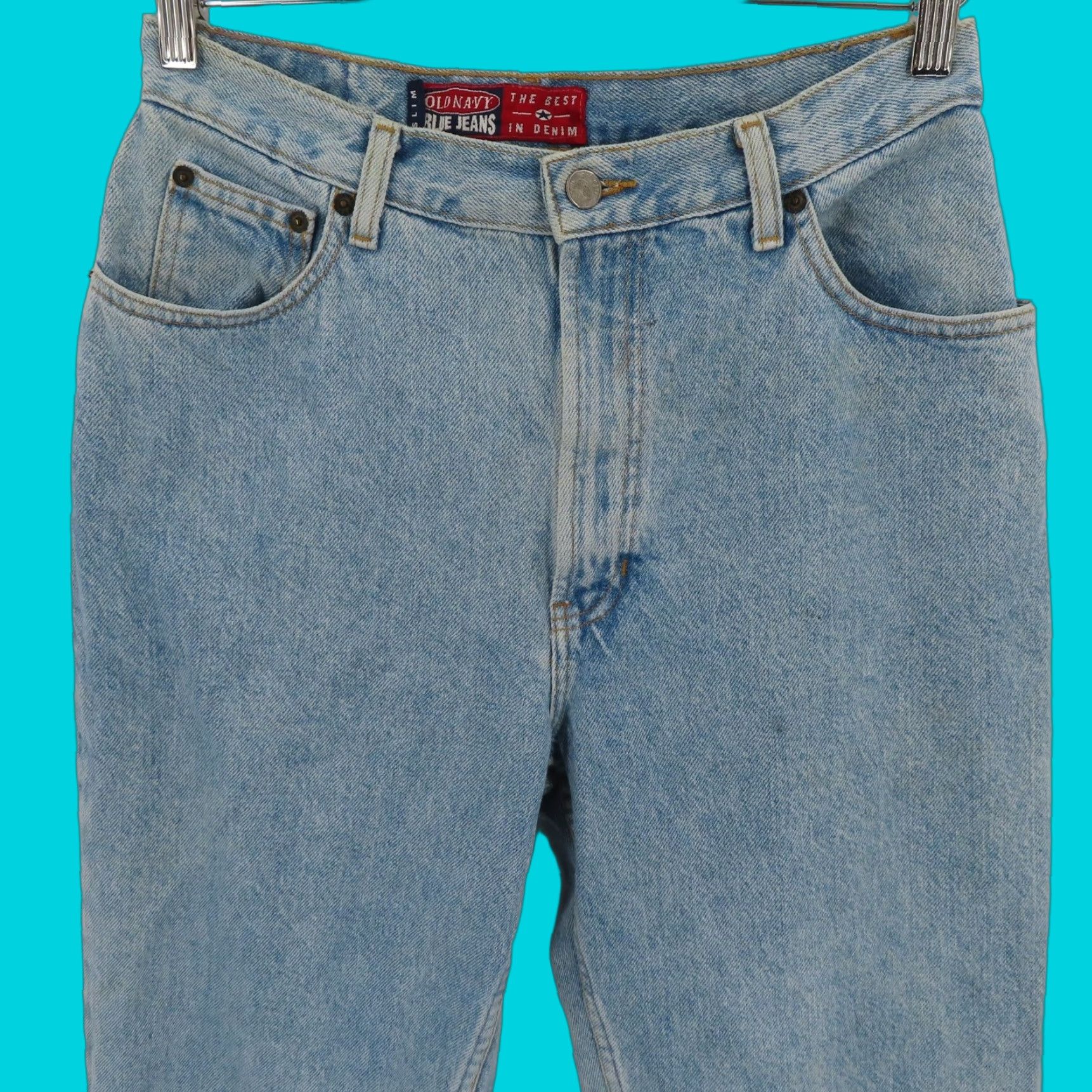 Old Navy VINTAGE Old Navy Womens Jeans Slim Straight 12L 12 Long Blue Denim HIGH RISE 90s Size 34" / US 12 / IT 48 - 1 Thumbnail