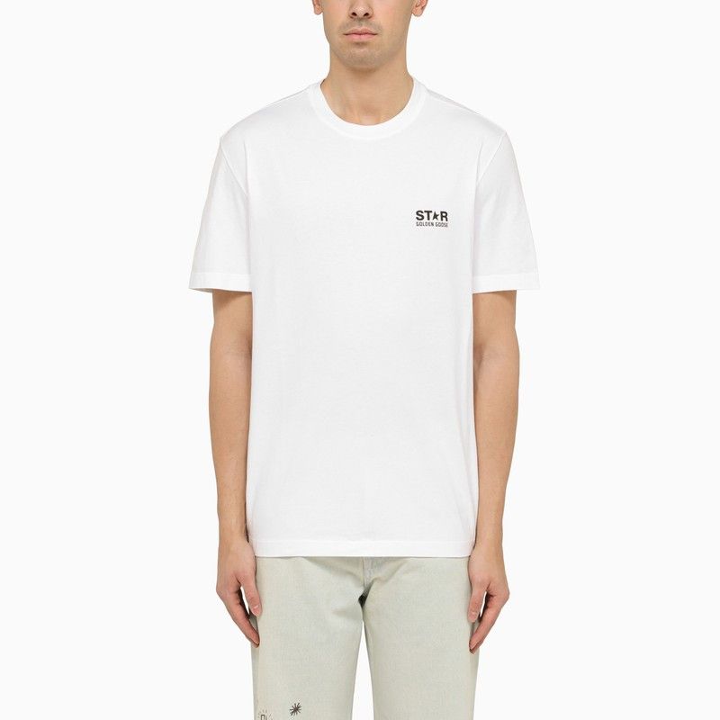 image of Golden Goose White Cotton T-Shirt With Logo, Men's (Size XL)