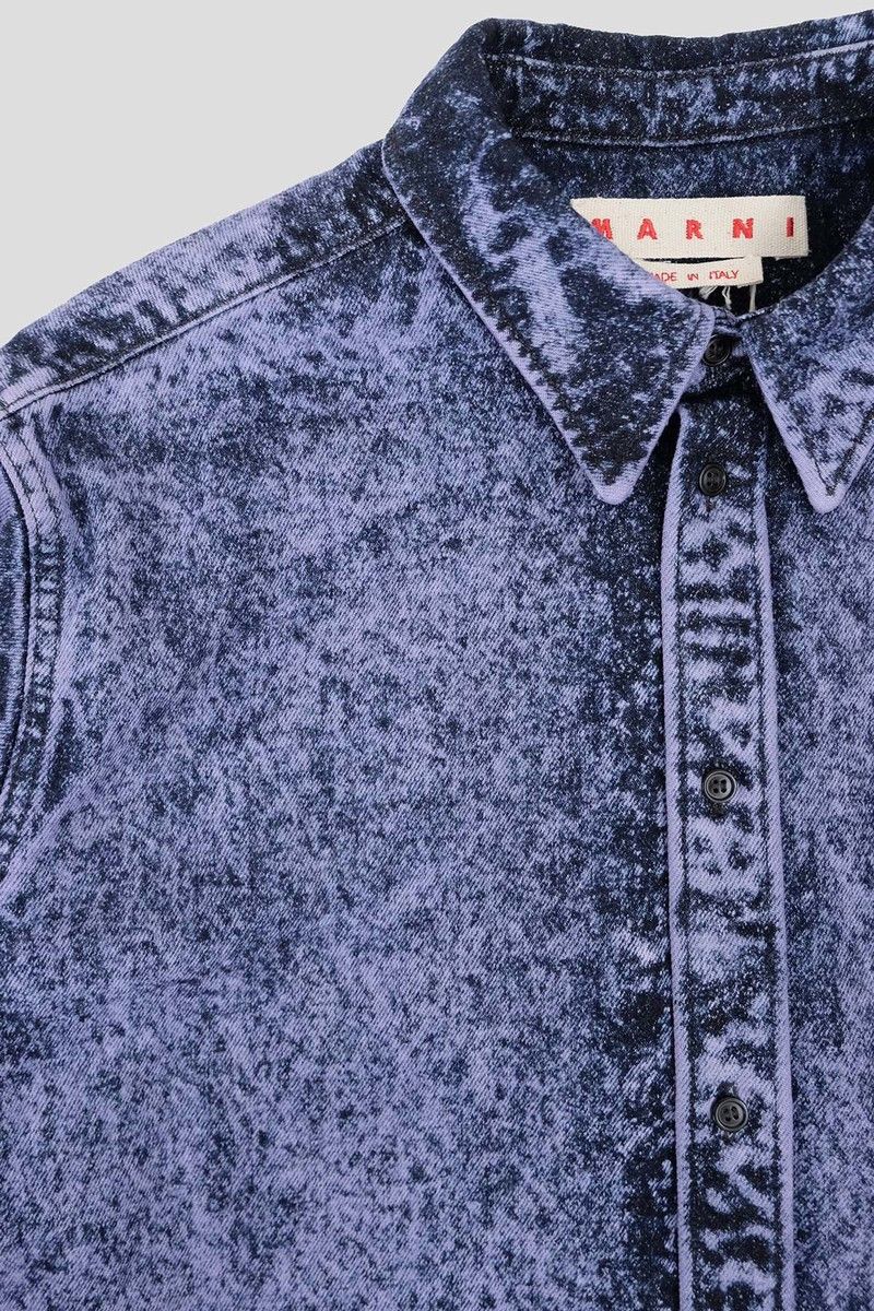 Marni oc11z0525 Acid Denim Overshirt in Blue Size US XL / EU 56 / 4 - 5 Thumbnail