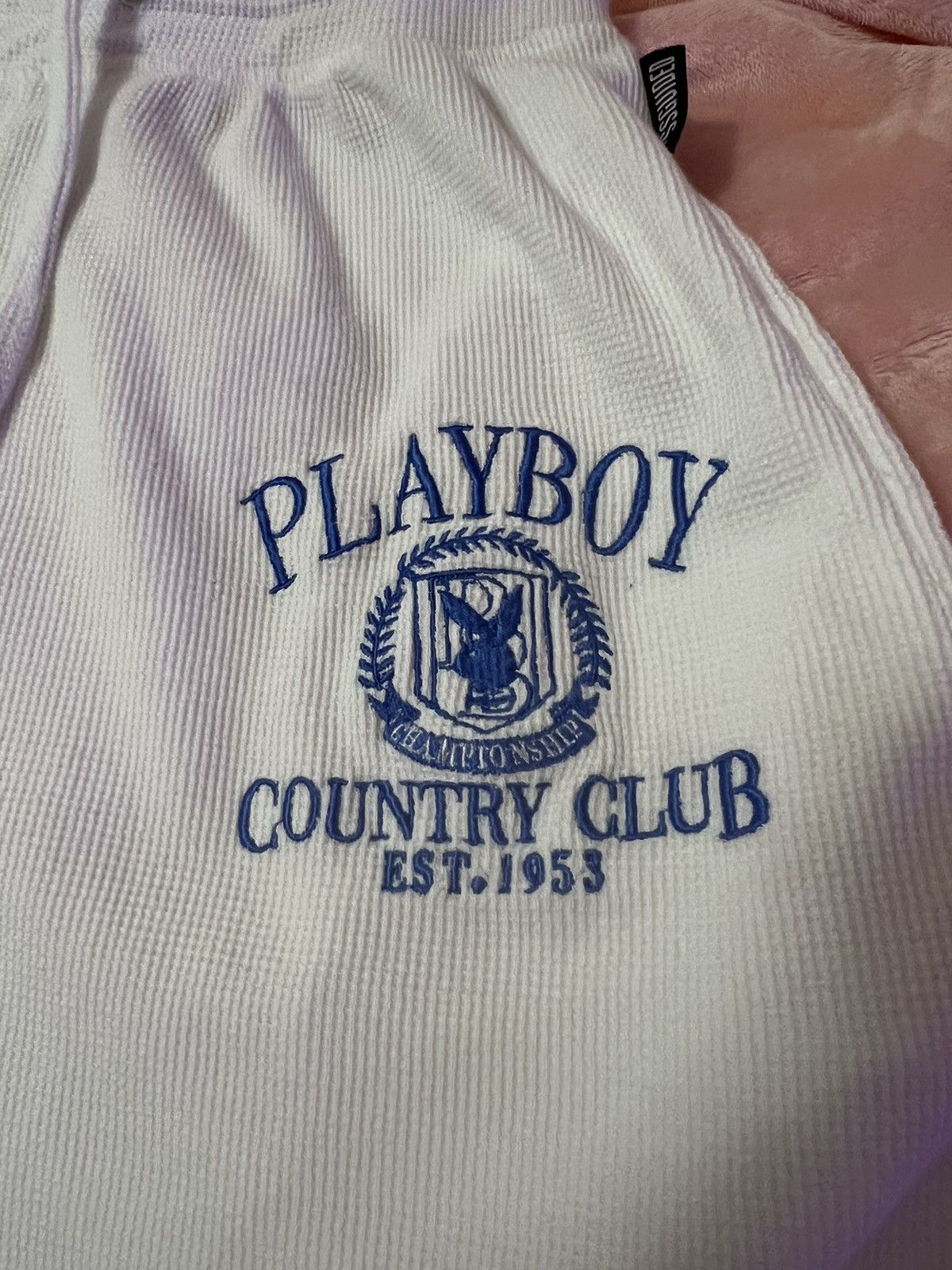 Asos Playboy Missguided sports co-ord waffle country club shorts Size 27" / US 4 / IT 40 - 4 Thumbnail