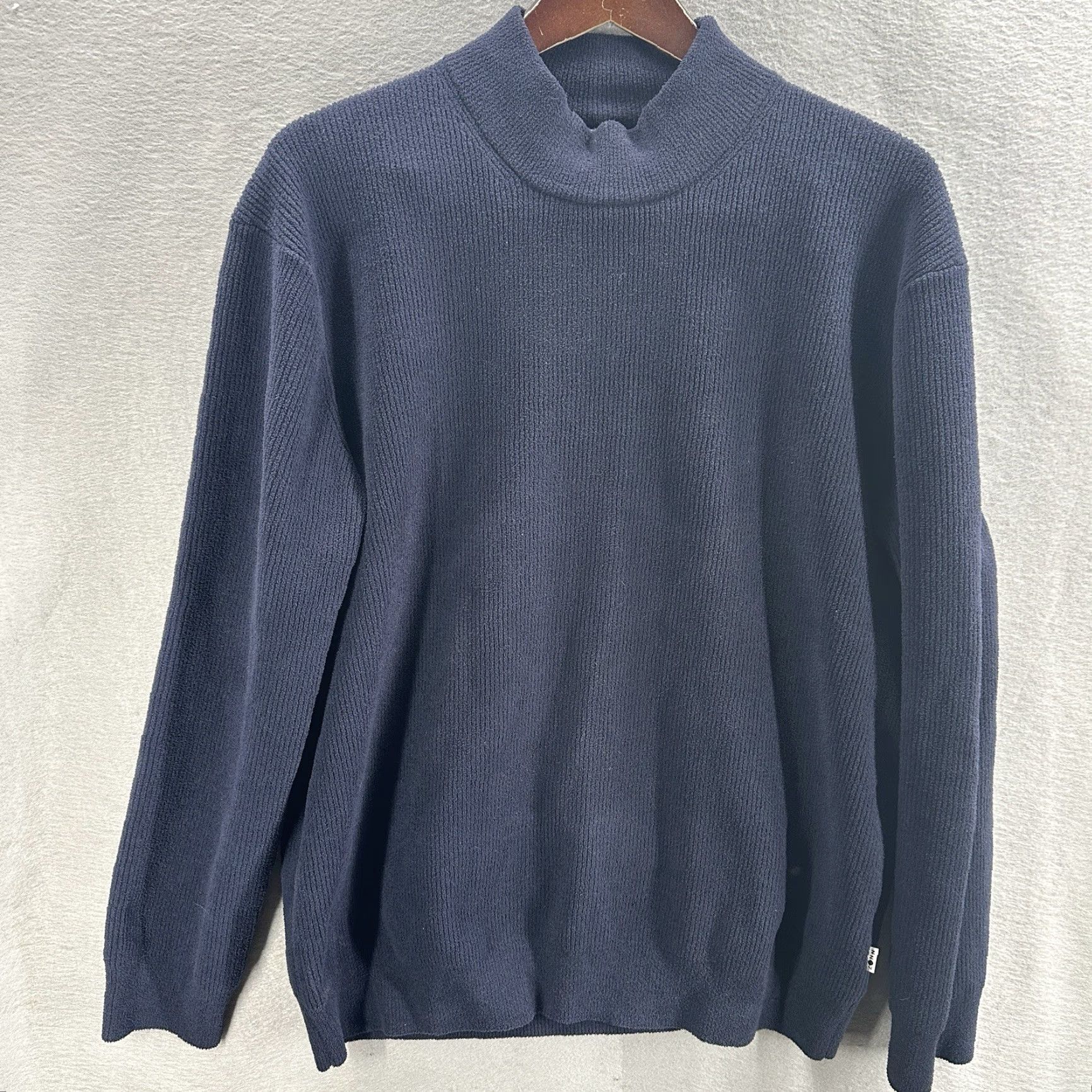 Vintage NNO7 Sweater Mens Large Danny Ribbed Crewneck Pullover Navy Blue Preppy Quiet Size US L / EU 52-54 / 3 - 2 Thumbnail