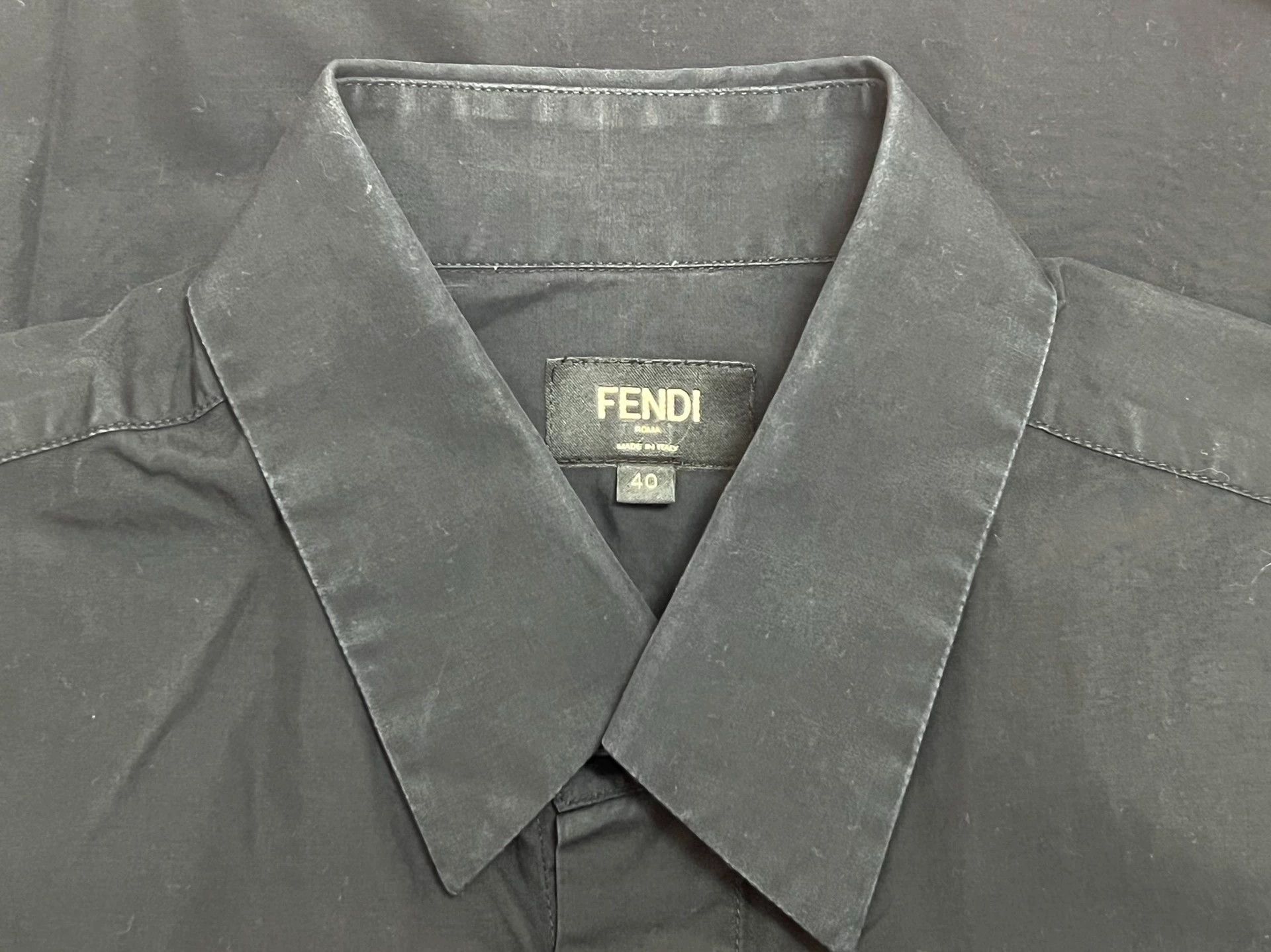 Fendi Fendi Runway Black Men's 40 Regular Shirt Size US L / EU 52-54 / 3 - 6 Thumbnail
