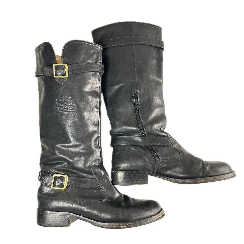 Coach Vintage Coach Whitney Black Leather Knee High Boots US 7.5B Size US 7.5 / IT 37.5 - 2 Thumbnail